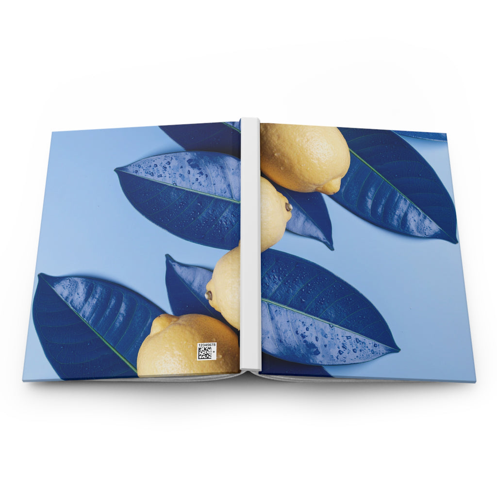 Hardcover Journal Matte Blue Lemons