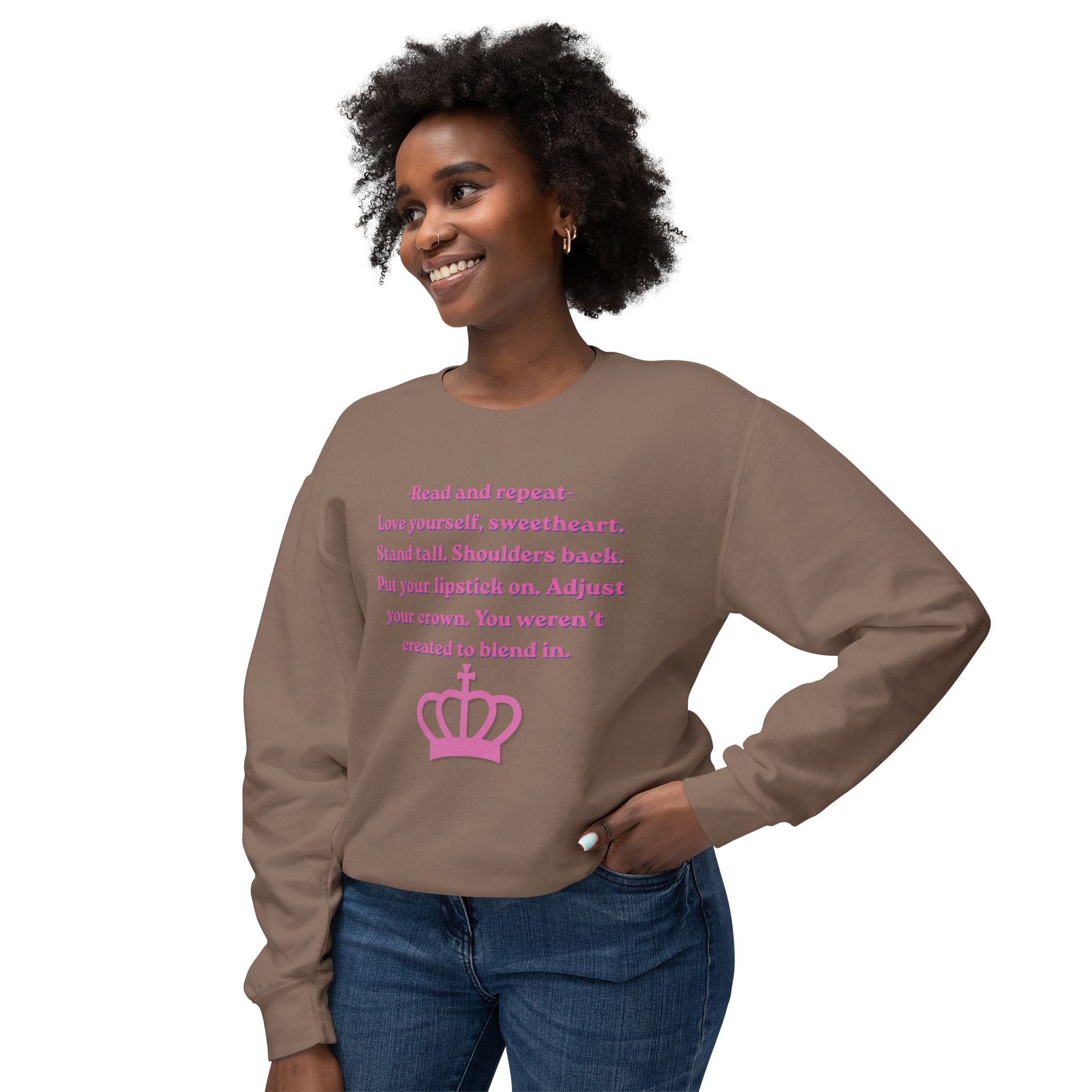 Woman's Lightweight Crewneck Sweatshirt - Soft and Relaxed - Adjust your crown