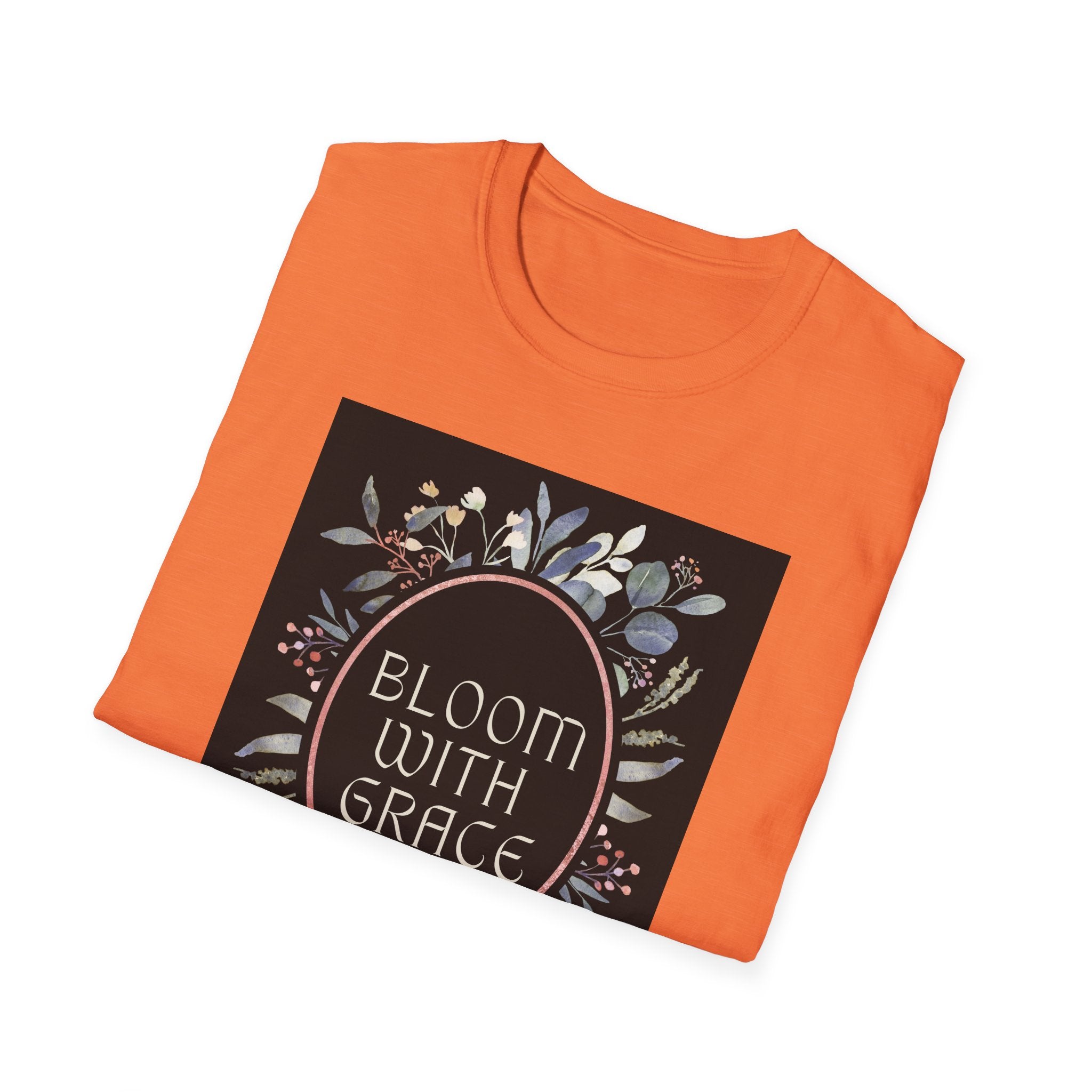 Women's Relaxed Tee - Bloom with Grace Back flowers
