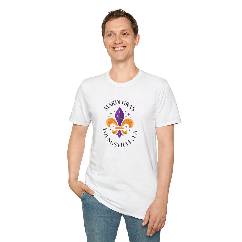 Relaxed Soft Tee for Men and Women Mardi Grad Youngsville La