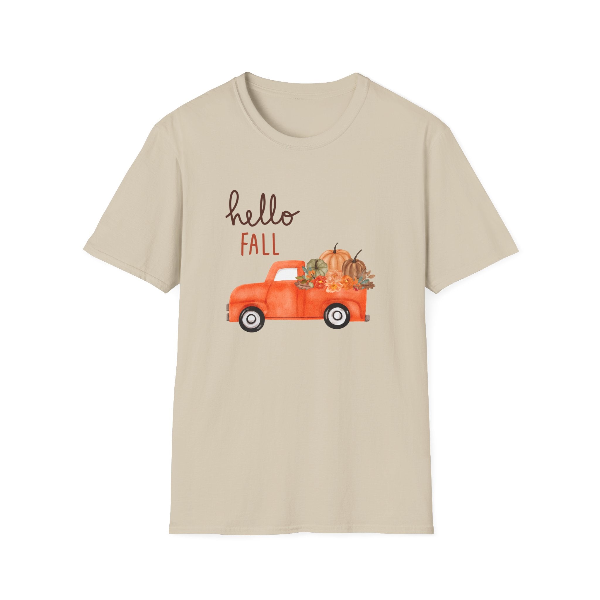 Woman Soft Relaxed Tee -  Hello Fall - Cute - Truck