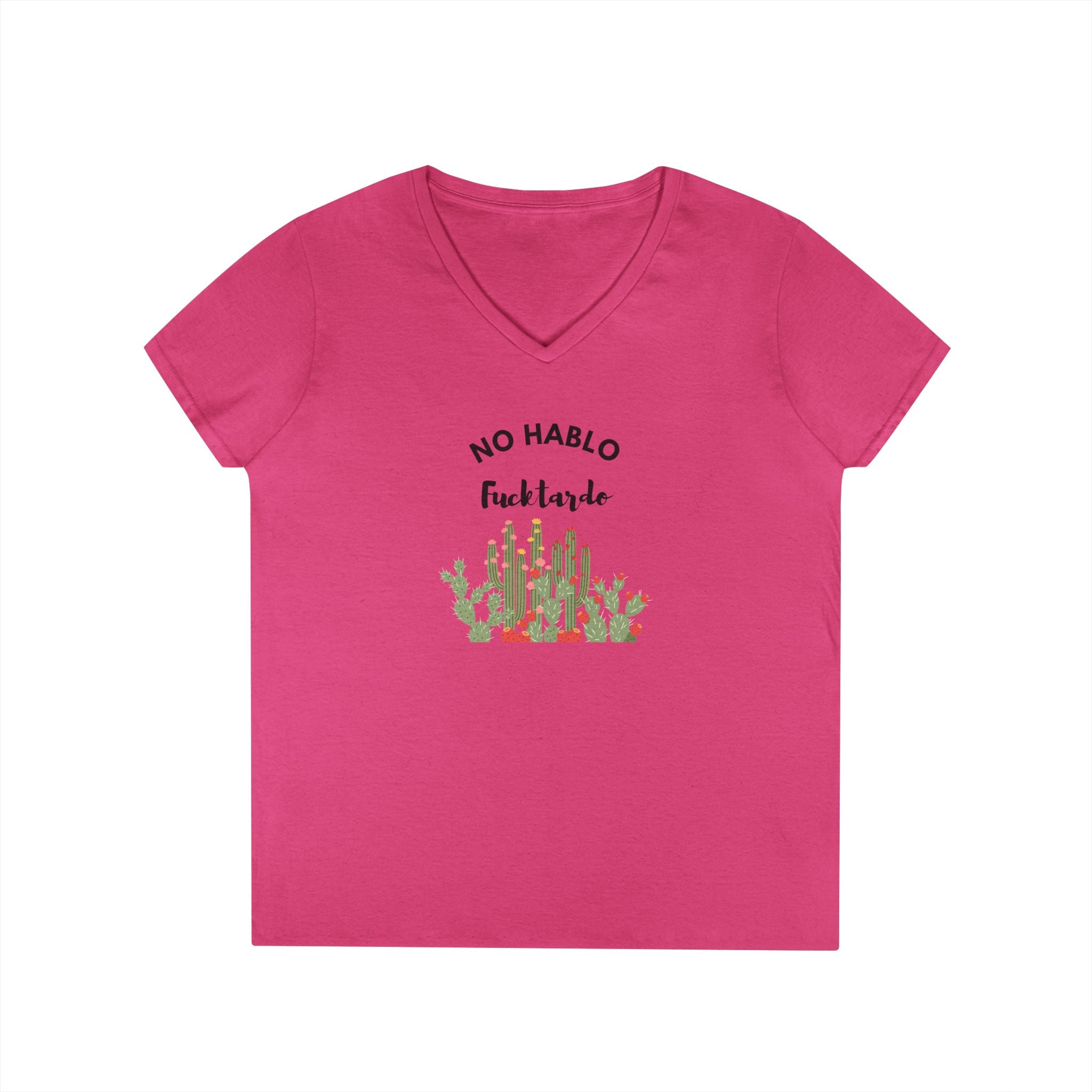 Ladies' V-Neck T-Shirt - Fitted and Fun  - No Hablo cute