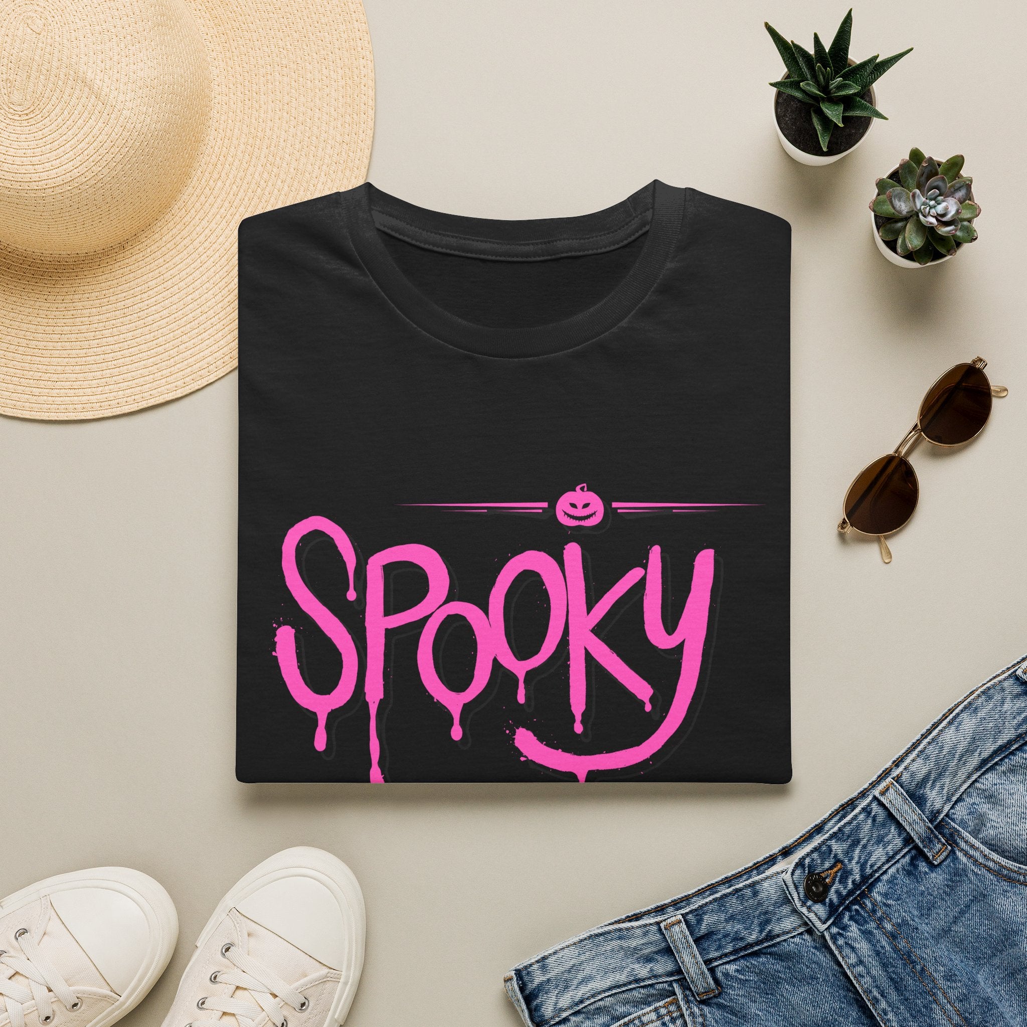 Womens Soft Tee Relaxed - Spooky Halloween Cute Tee