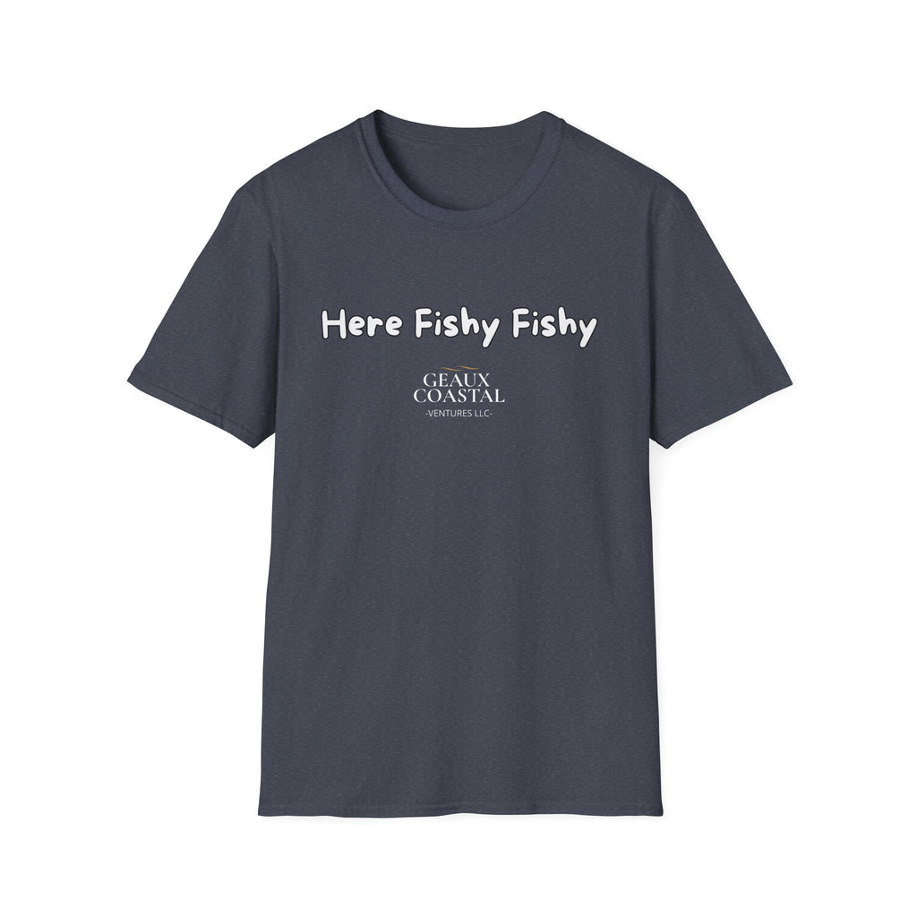 Men and Women ( Soft ) t Shirt - Here Fishy Fishy with Funny BACK - Regular Fit