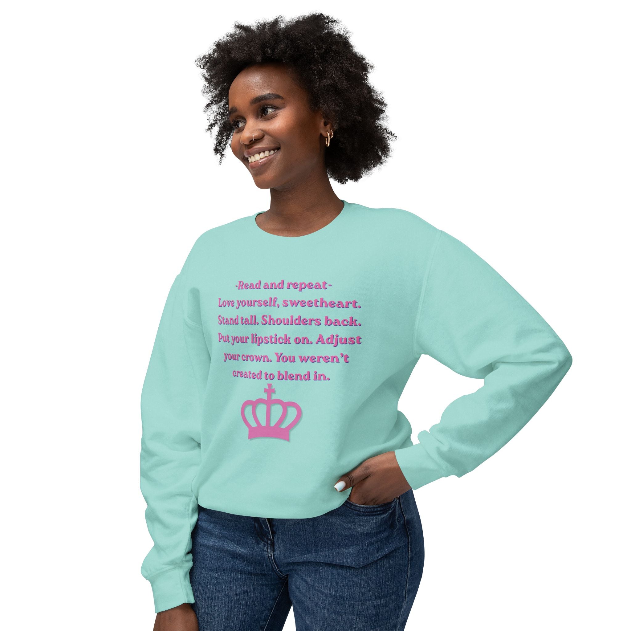 Woman's Lightweight Crewneck Sweatshirt - Soft and Relaxed - Adjust your crown