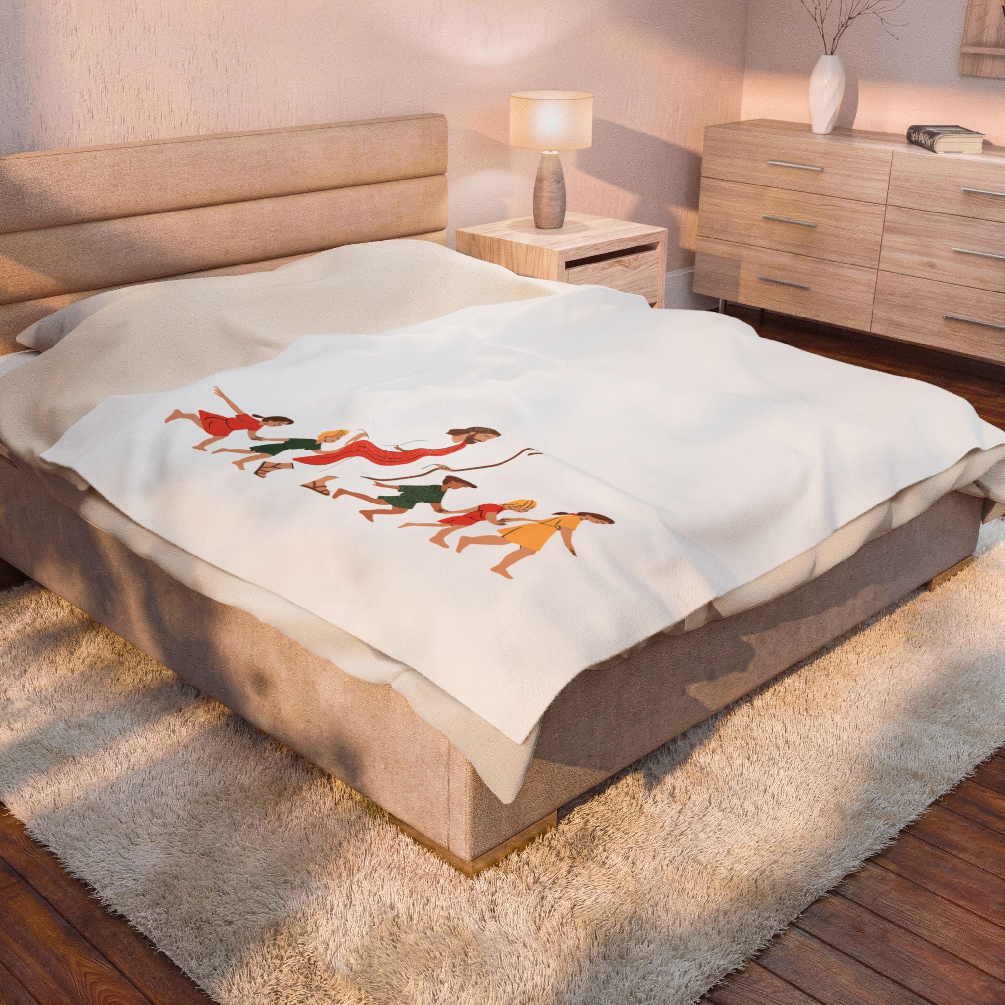 Velveteen Plush Blanket - Jesus with the babies