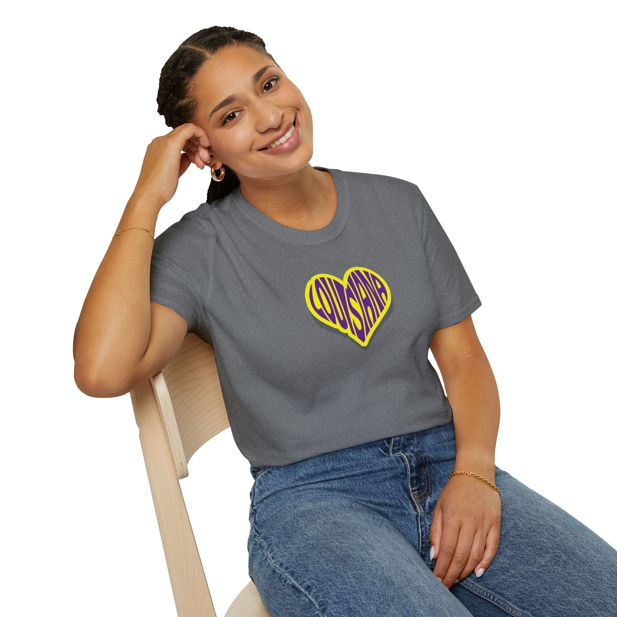 Relaxed Soft Woman's tee - Louisiana heart