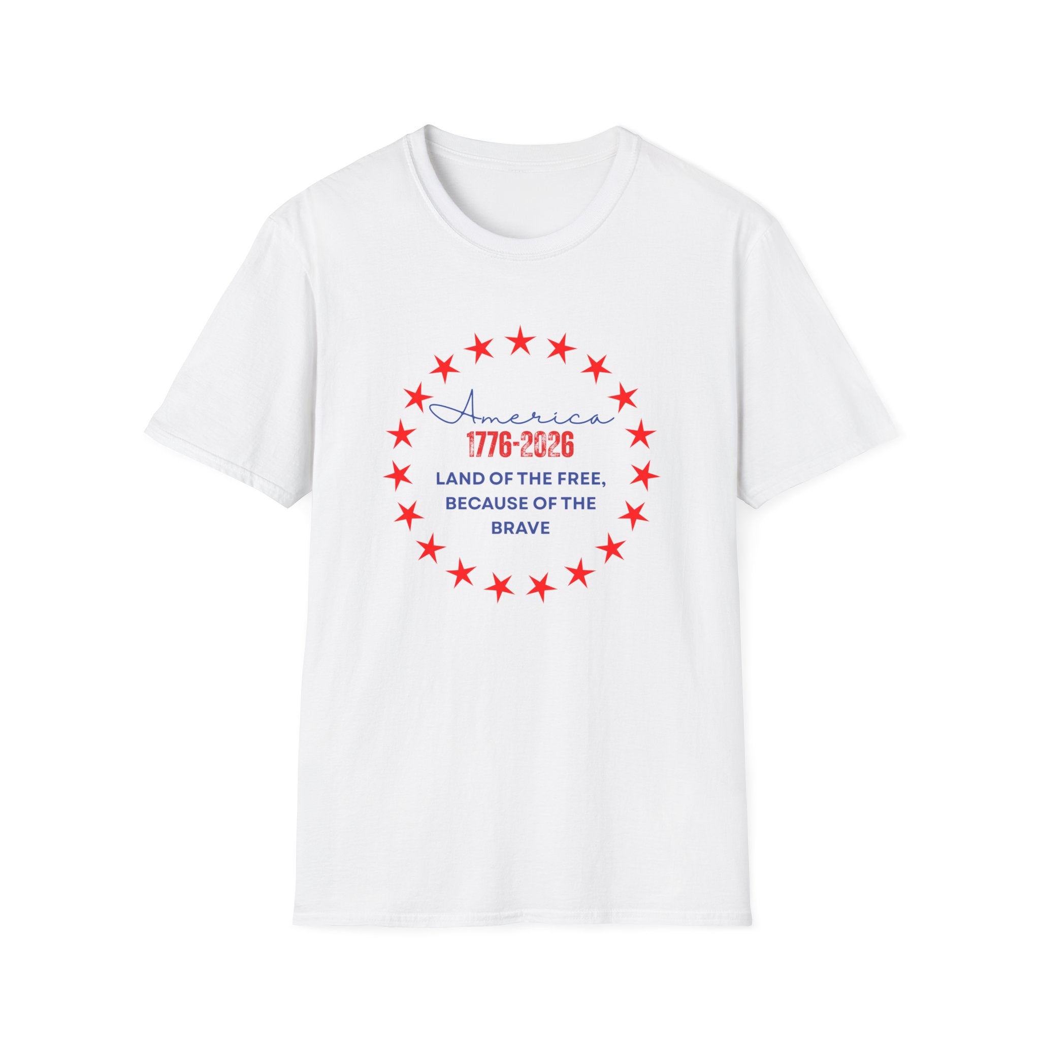 Relaxed Soft Tee- Men and Women - Home of the Free because of the brave