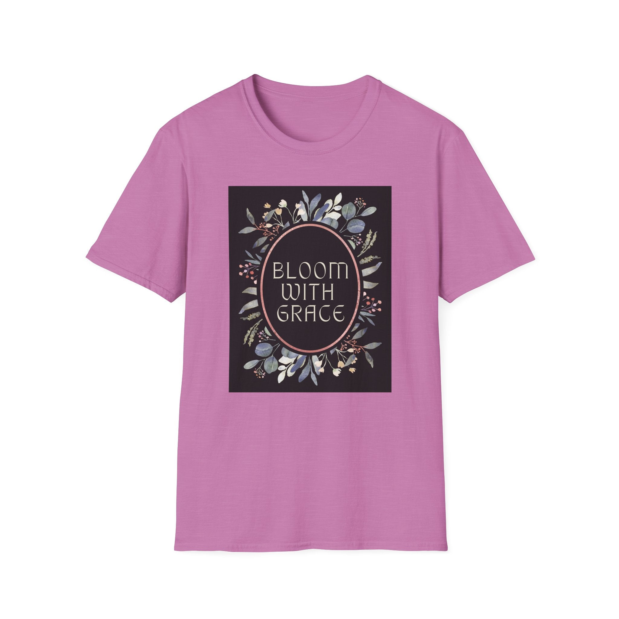 Women's Relaxed Tee - Bloom with Grace Back flowers