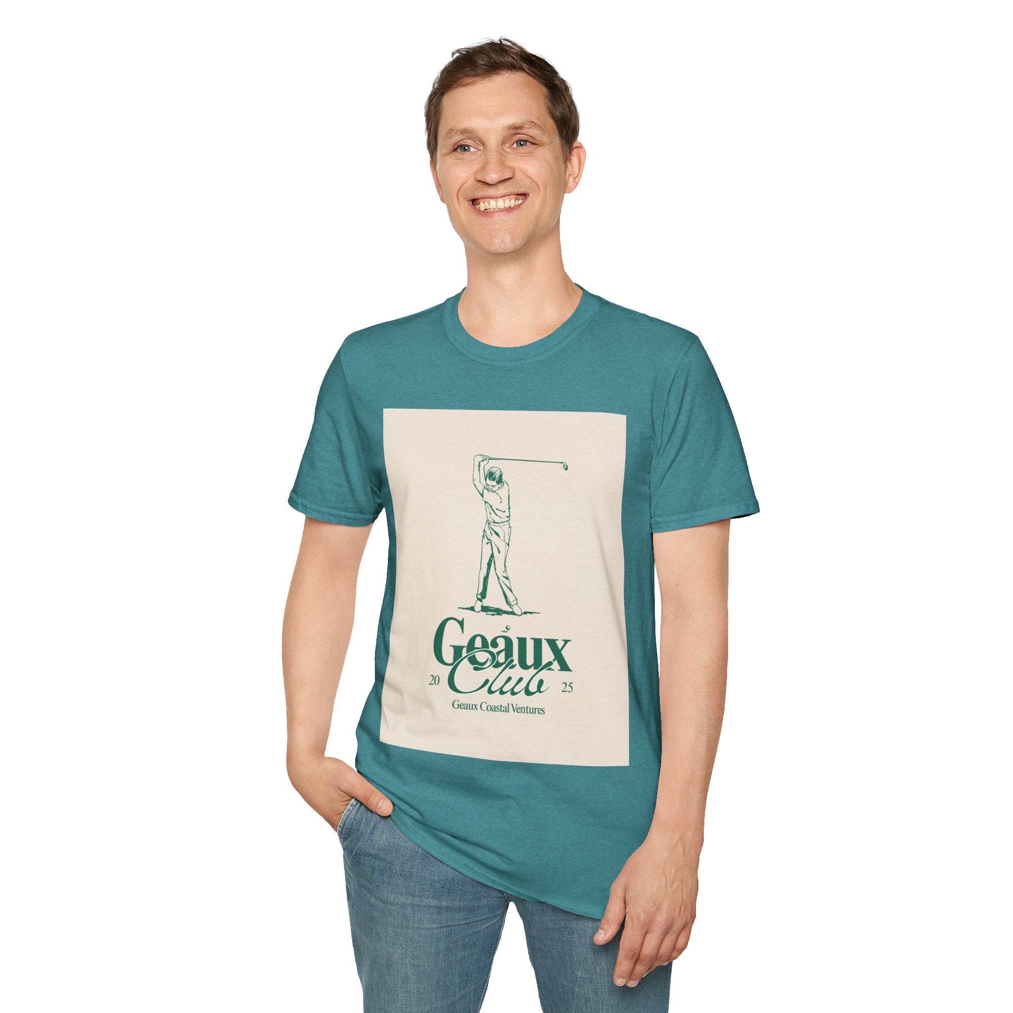 Soft Tee - Men & Women "Geaux" "Golf" Beige