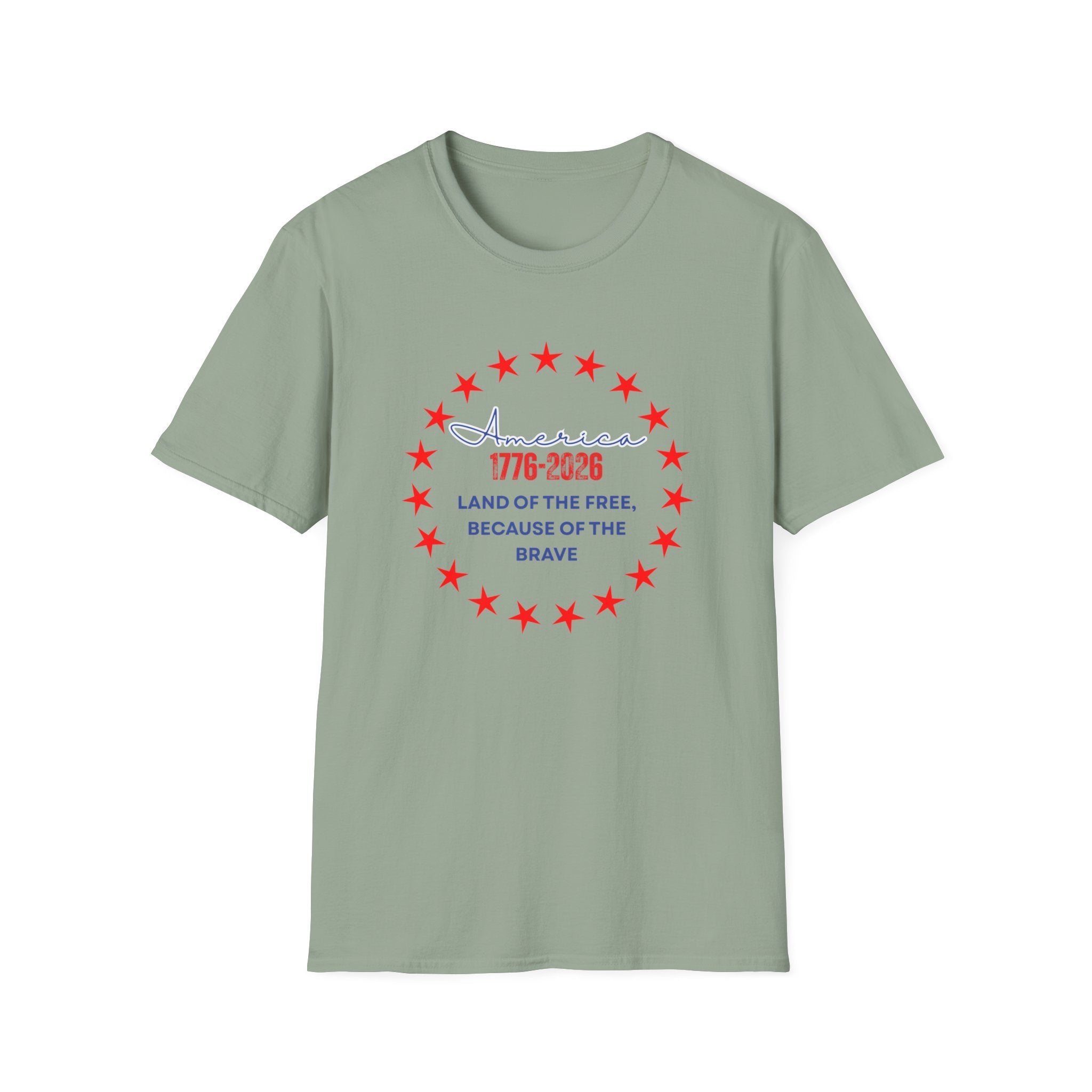 Relaxed Soft Tee- Men and Women - Home of the Free because of the brave