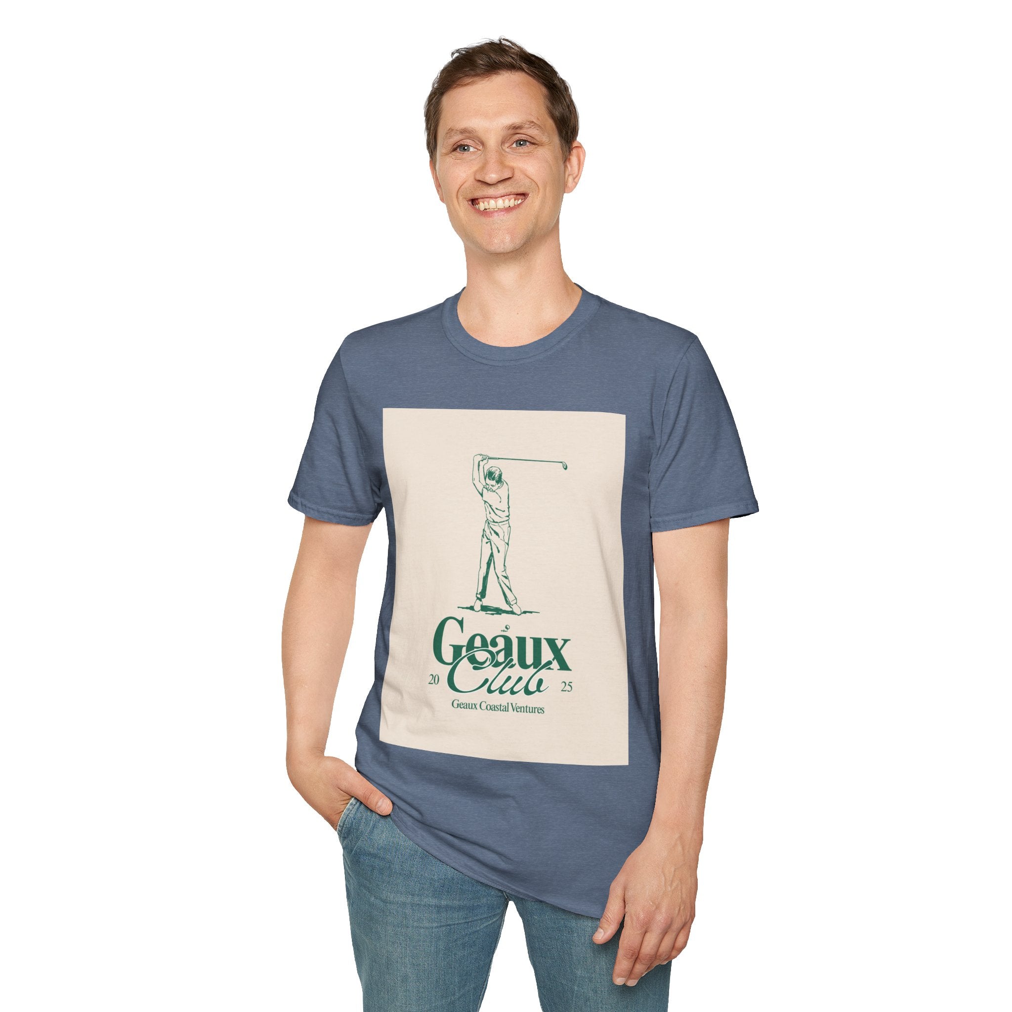 Soft Tee - Men & Women "Geaux" "Golf" Beige