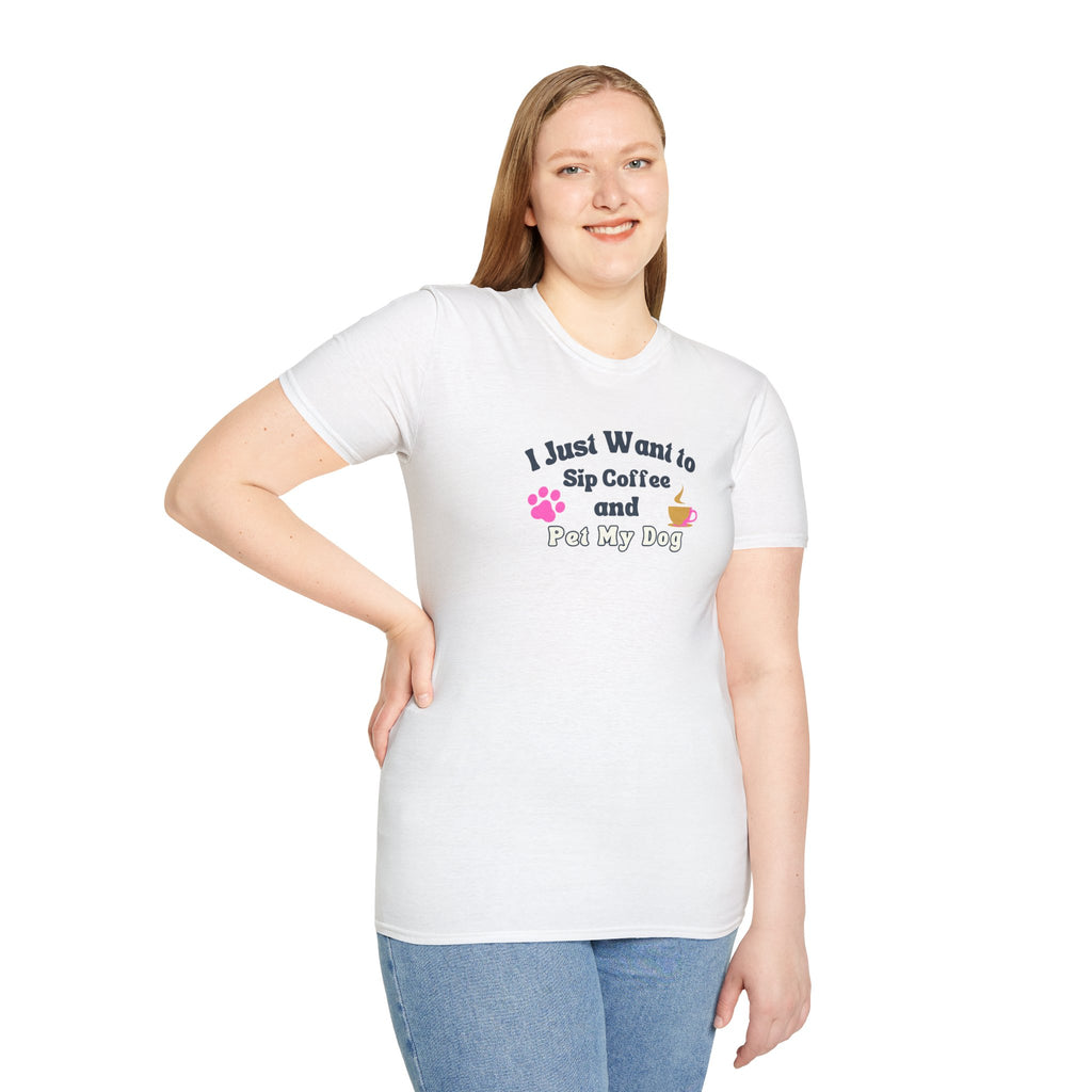 Women's Soft Relaxed Tee - Coffee and Dogs