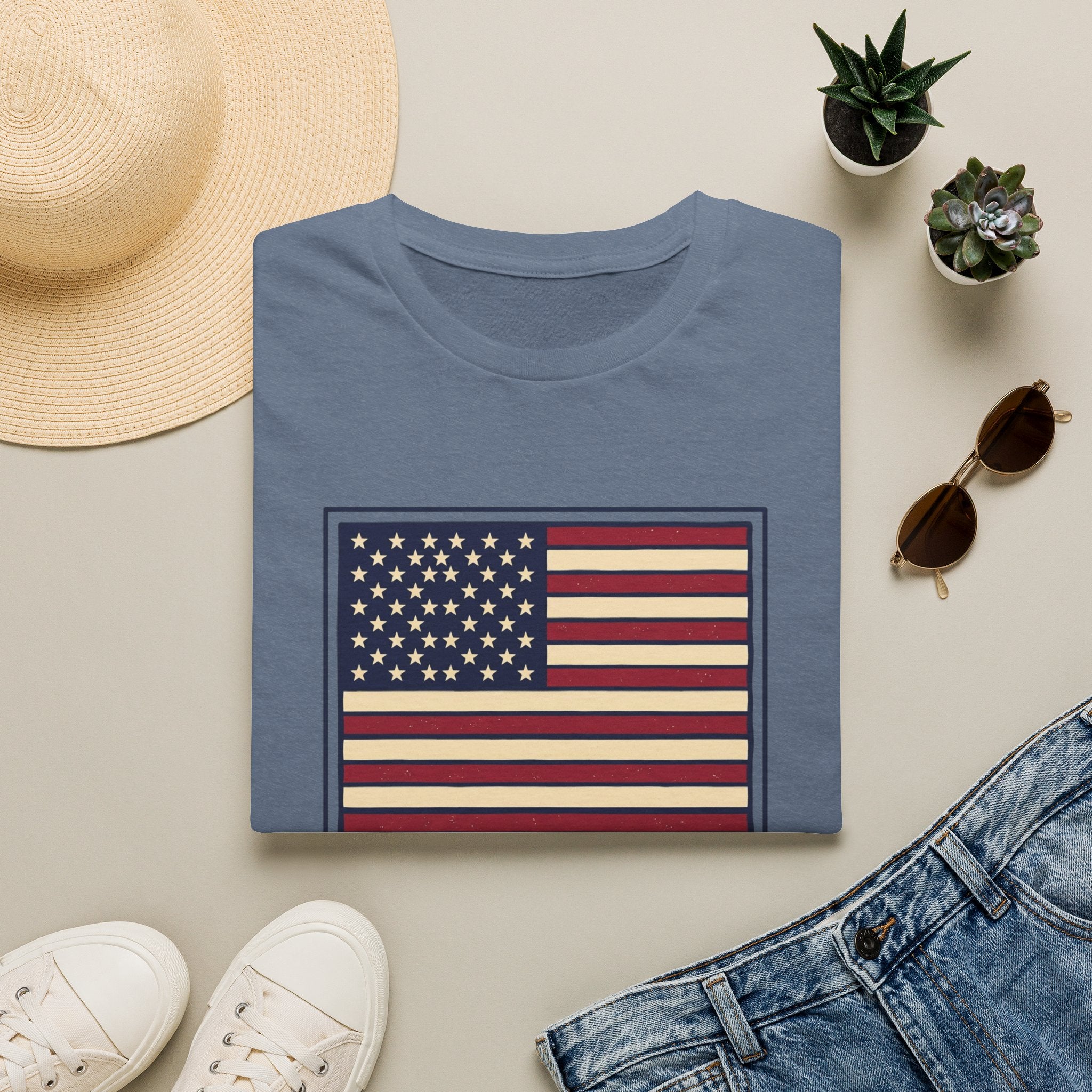 Men and Women - Regular Fit - American Flag and George Washington