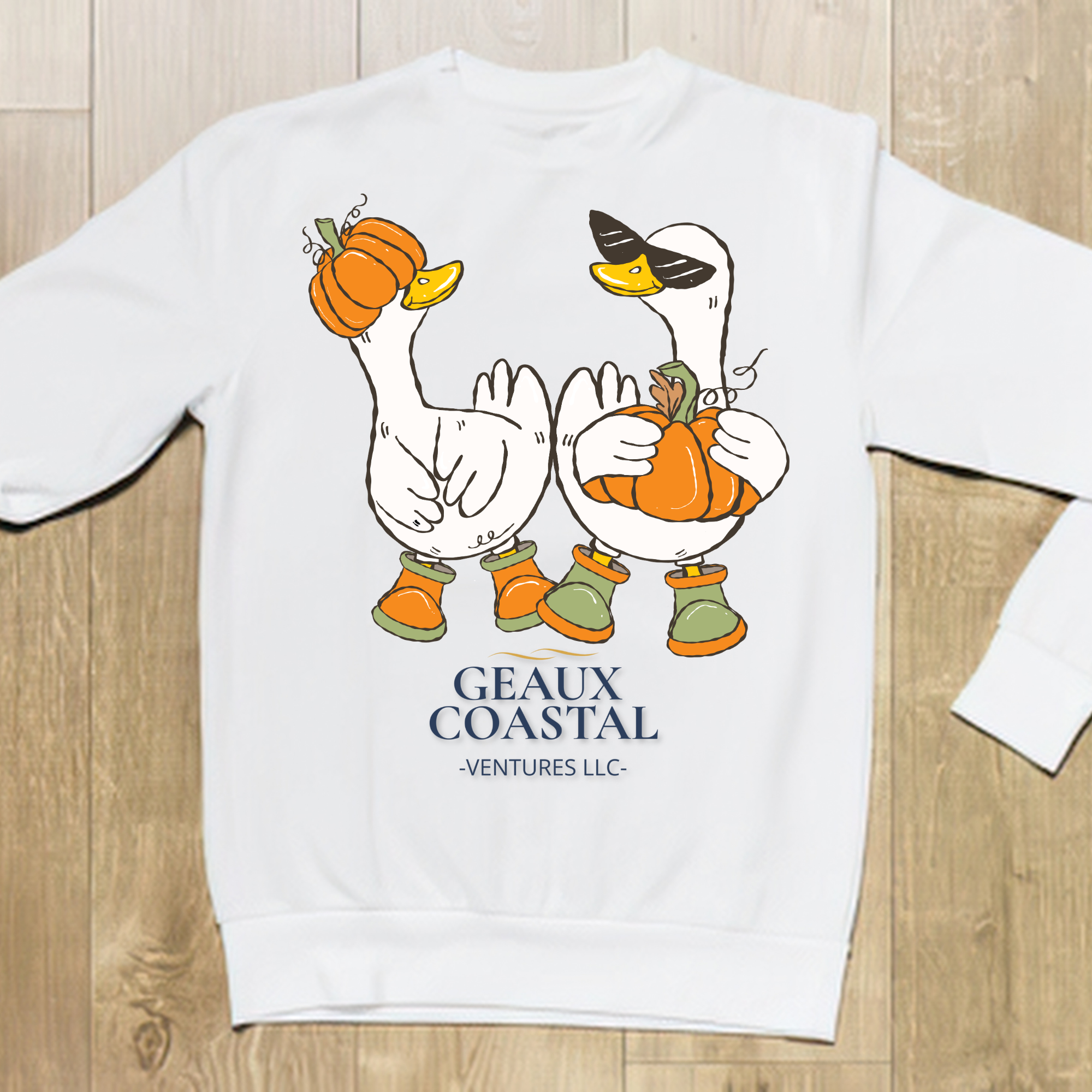 Woman Ultra Cotton Long Sleeve Tee - Cute Ducks - Fall