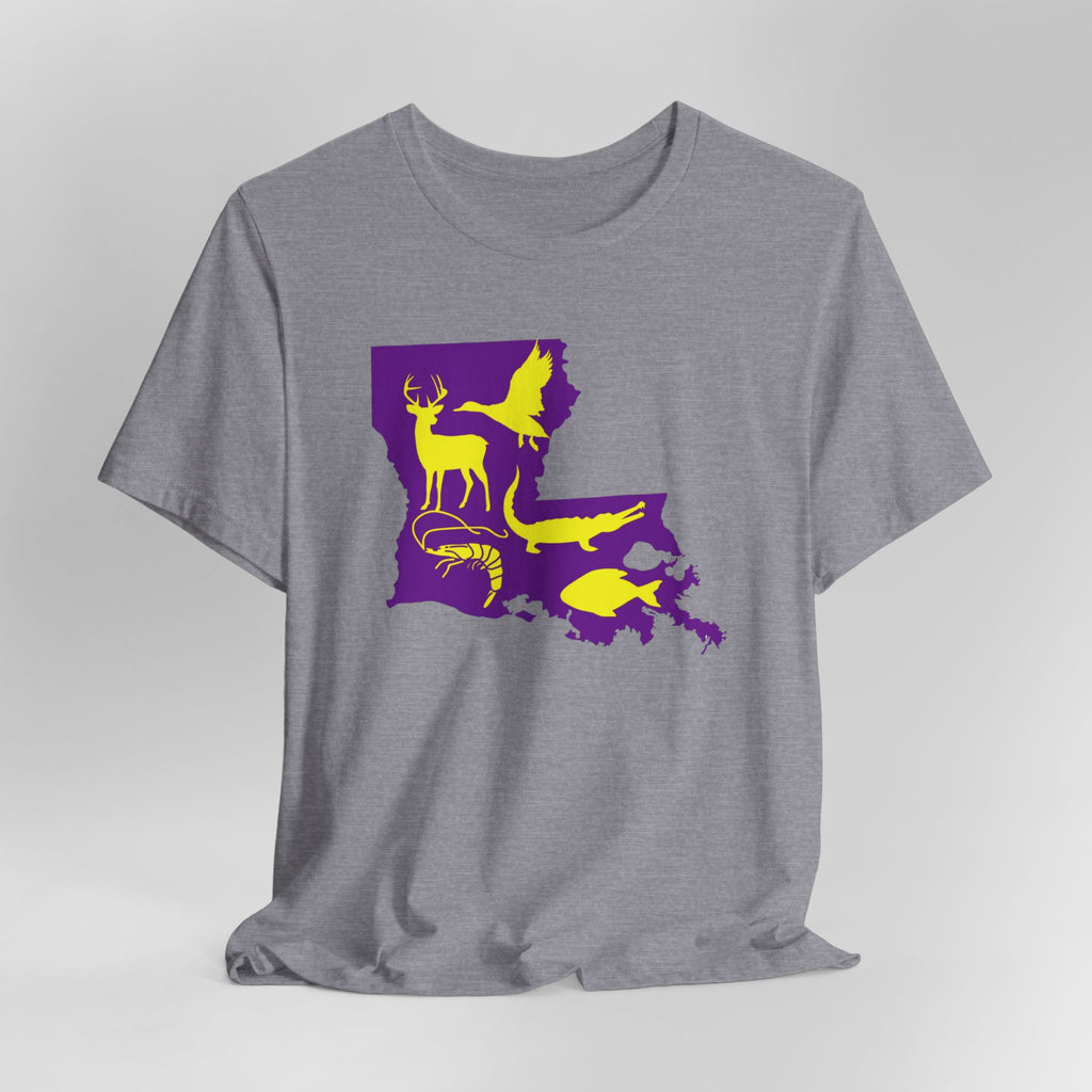 Mens Ultra Soft Jersey Short Sleeve Tee - Hunting Louisiana