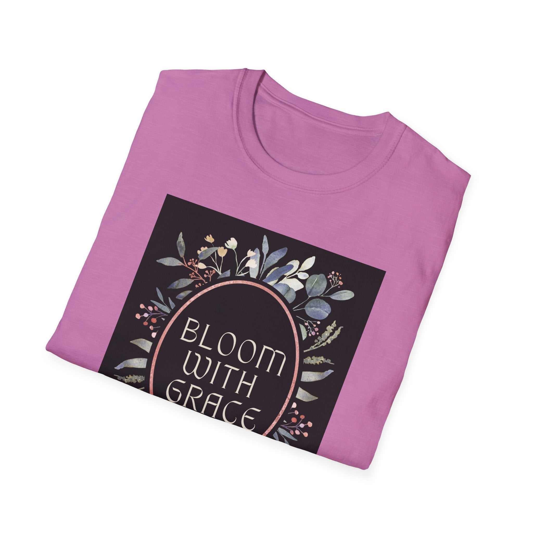 Women's Relaxed Tee - Bloom with Grace Back flowers