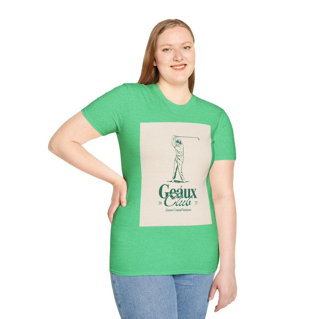 Soft Tee - Men & Women "Geaux" "Golf" Beige