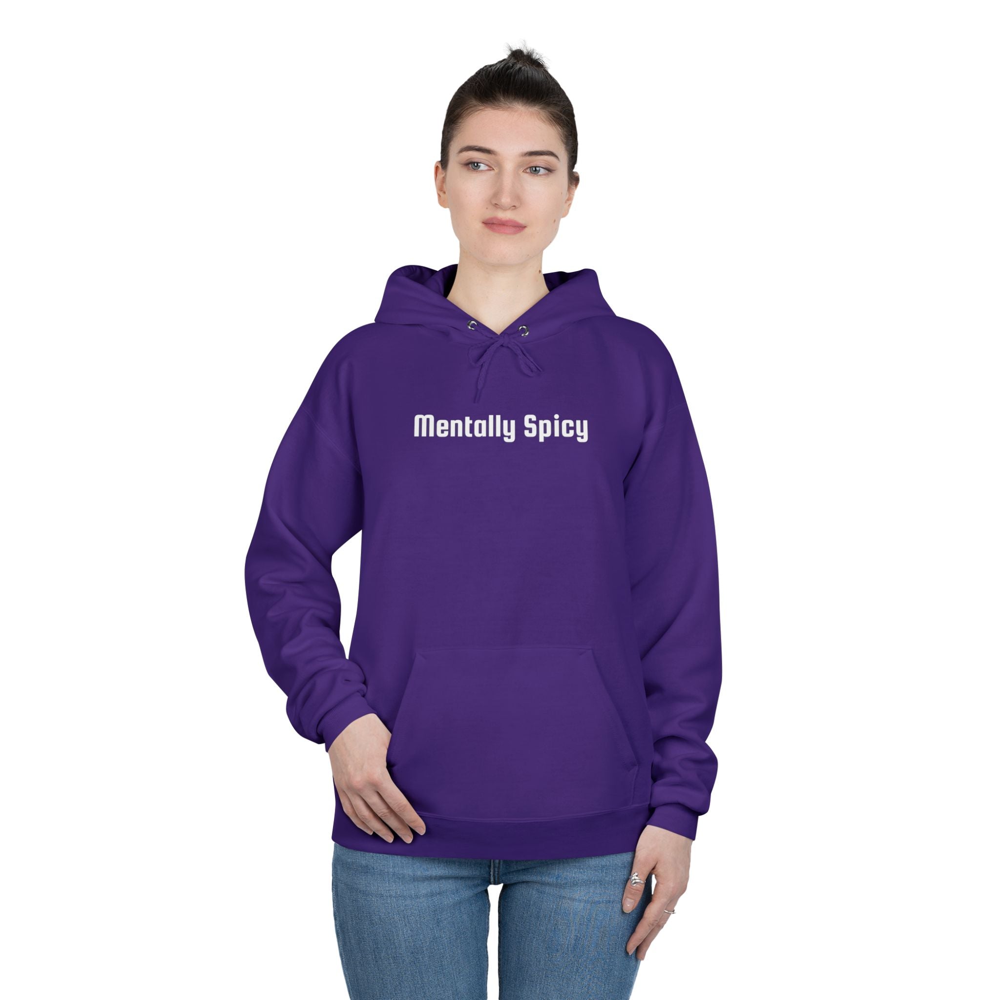 Men and Women - Relaxed - Pullover Hoodie Sweatshirt - Mentally Spicy Dark Colors