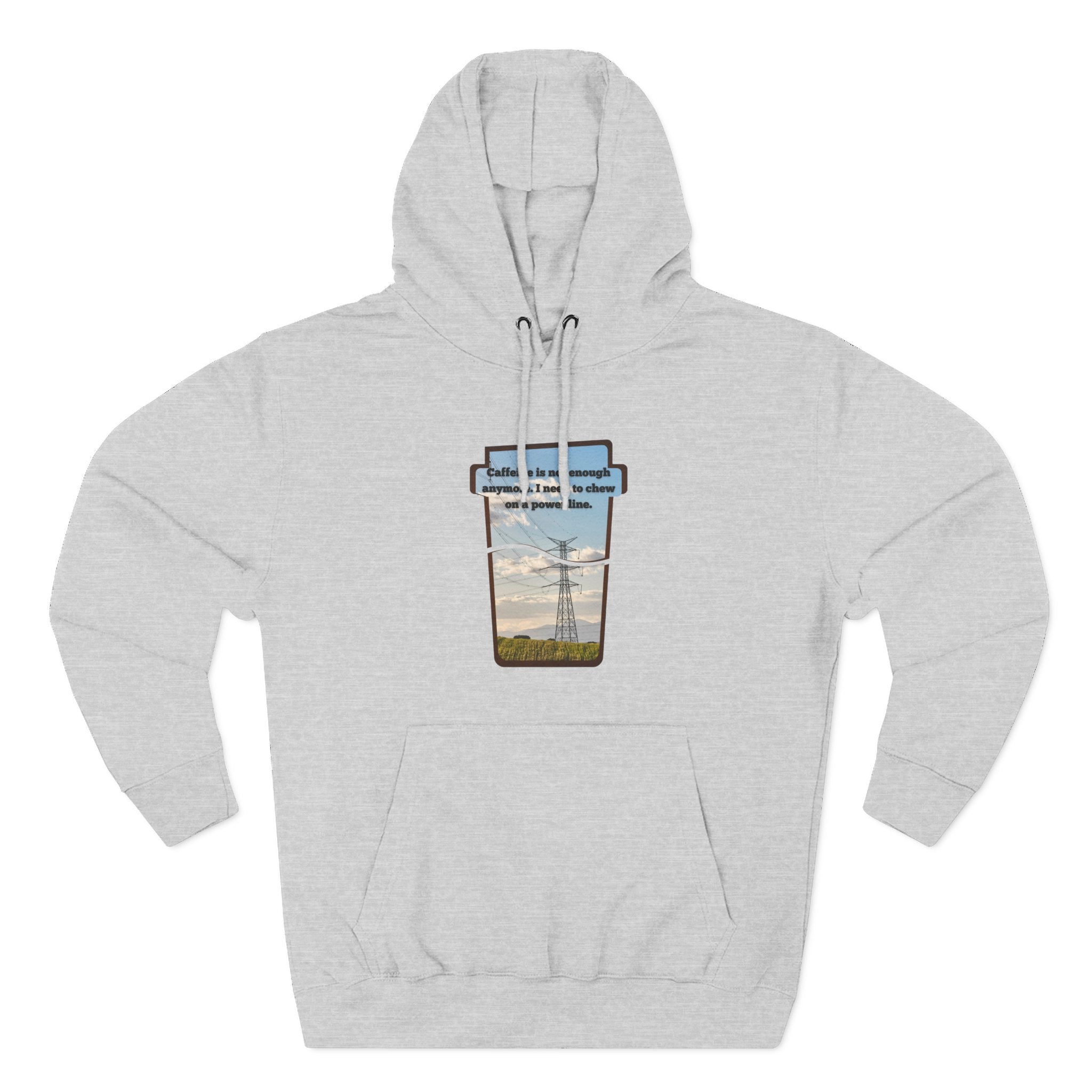 Soft Regular fit Hoodie - Men and Women - Coffee and power lines