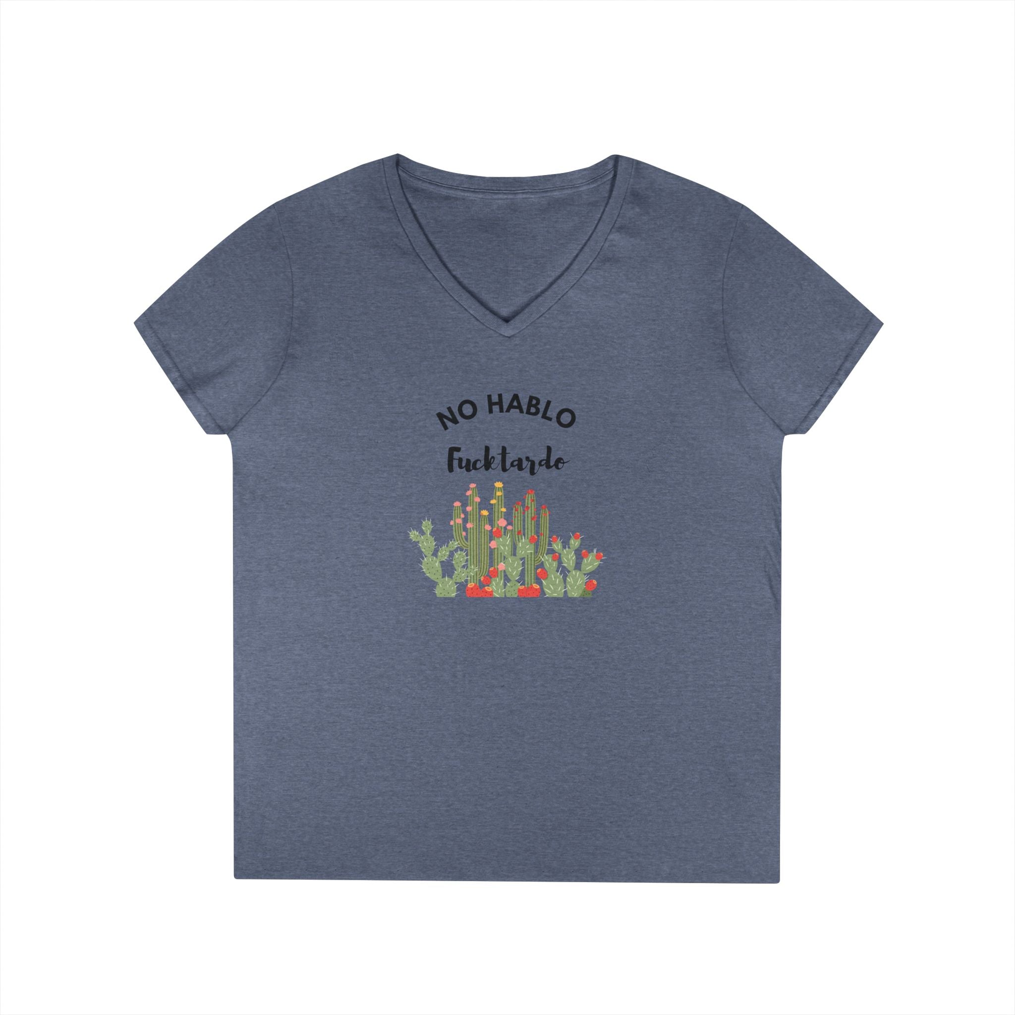 Ladies' V-Neck T-Shirt - Fitted and Fun  - No Hablo cute
