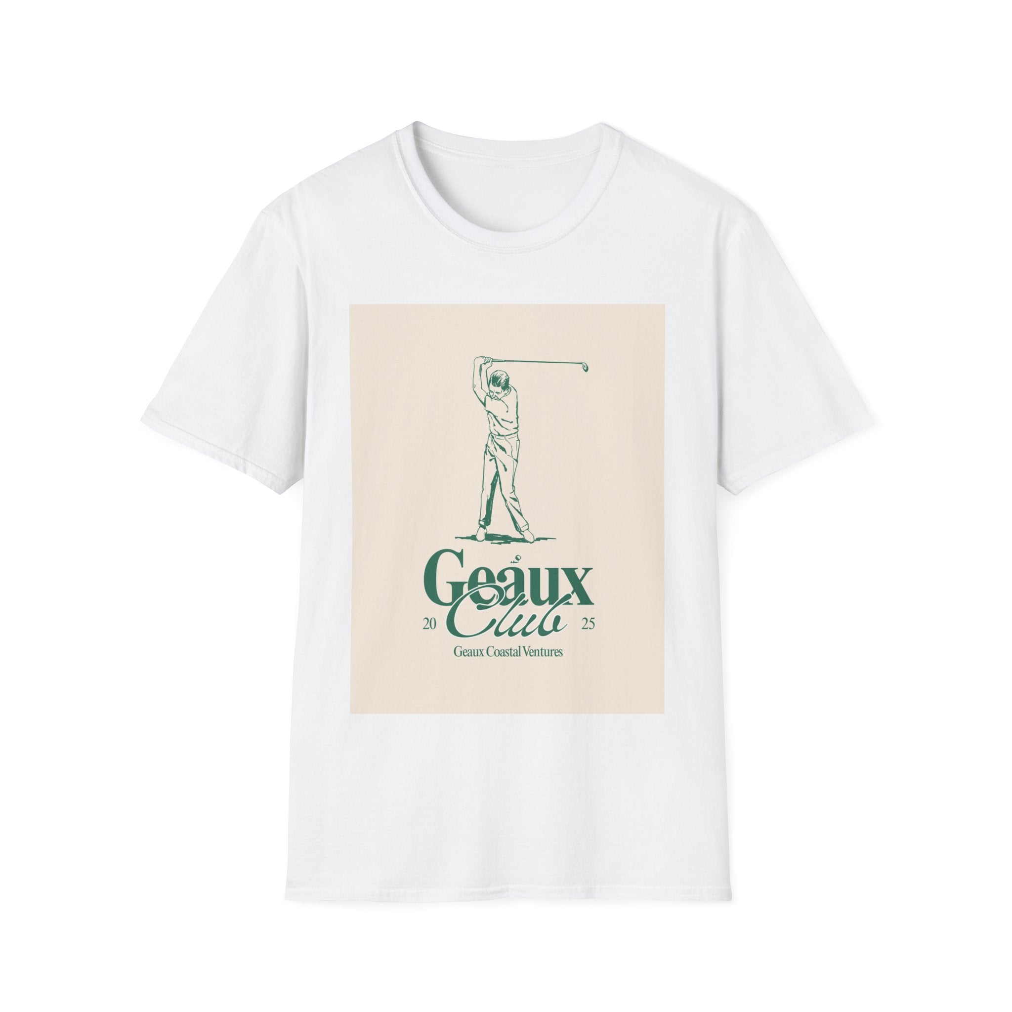 Soft Tee - Men & Women "Geaux" "Golf" Beige