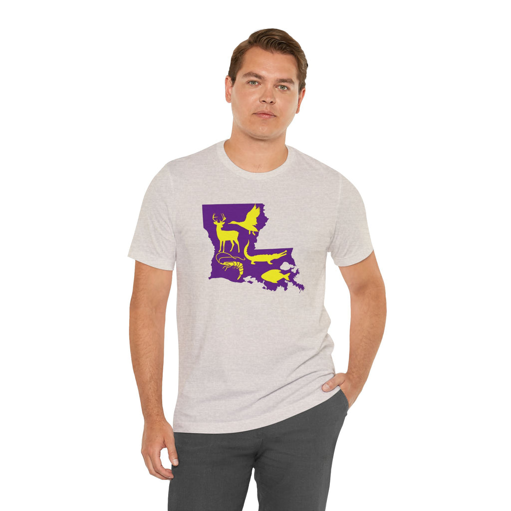 Mens Ultra Soft Jersey Short Sleeve Tee - Hunting Louisiana