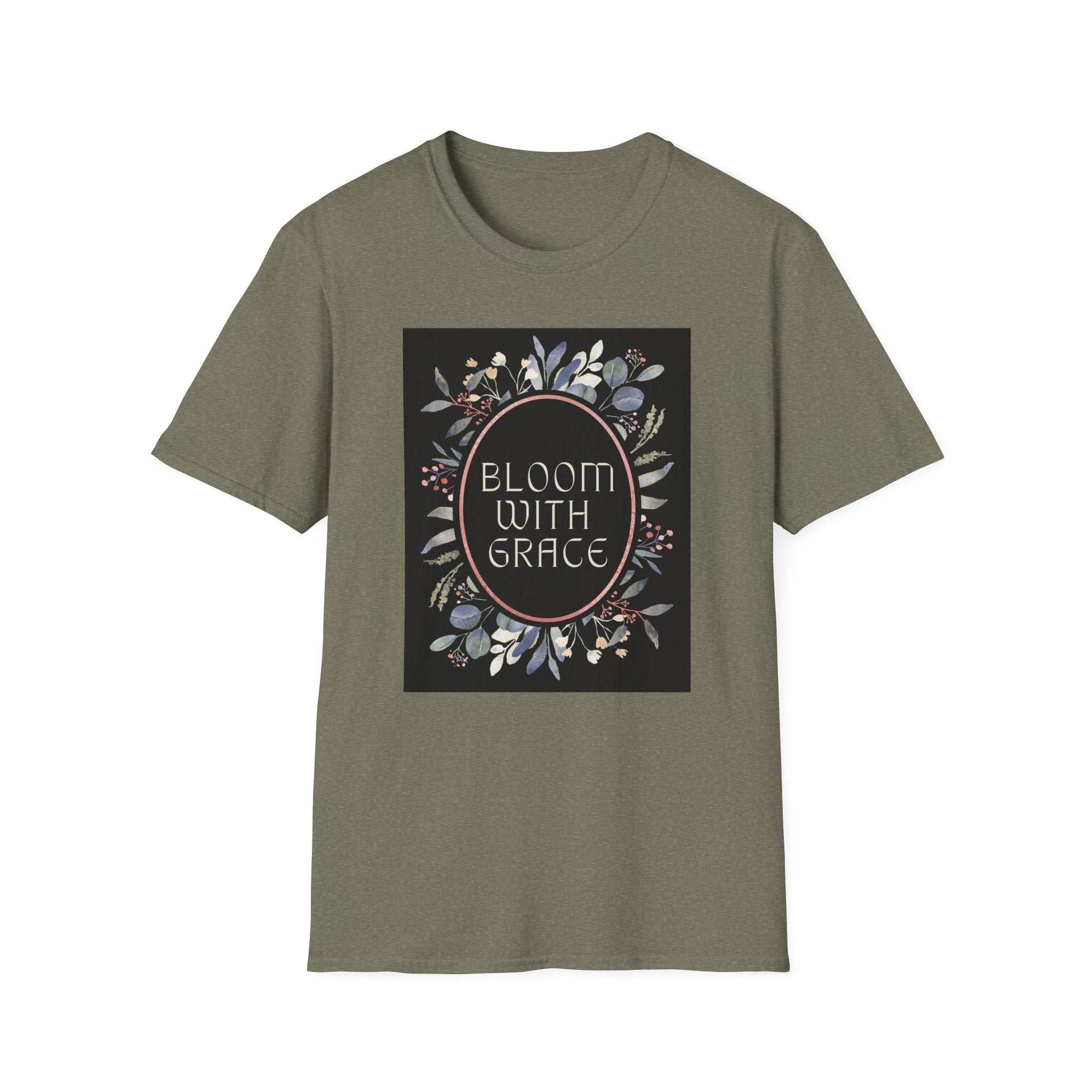 Women's Relaxed Tee - Bloom with Grace Back flowers