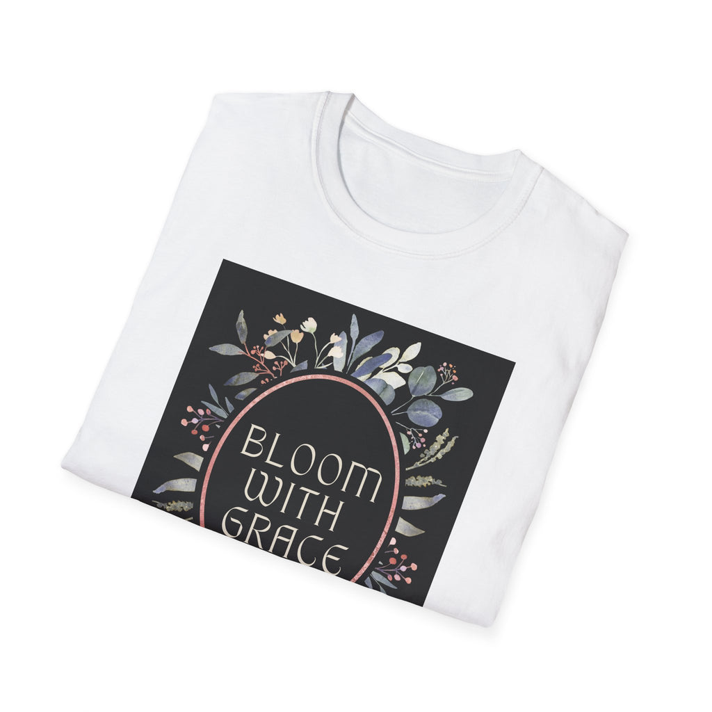 Women's Relaxed Tee - Bloom with Grace Back flowers