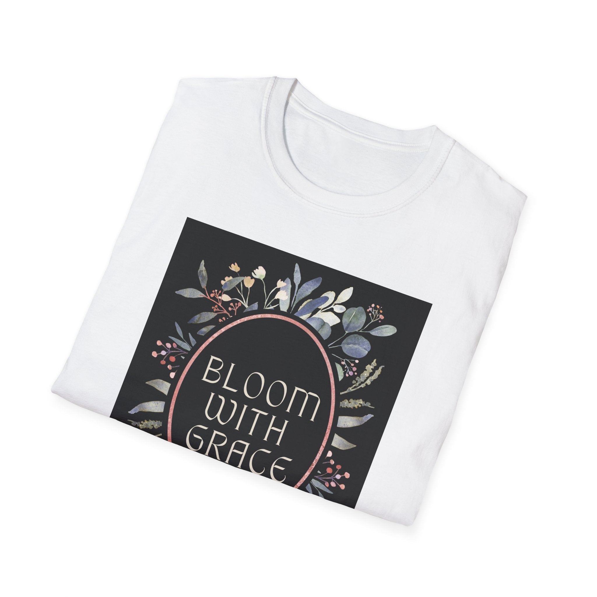 Women's Relaxed Tee - Bloom with Grace Back flowers