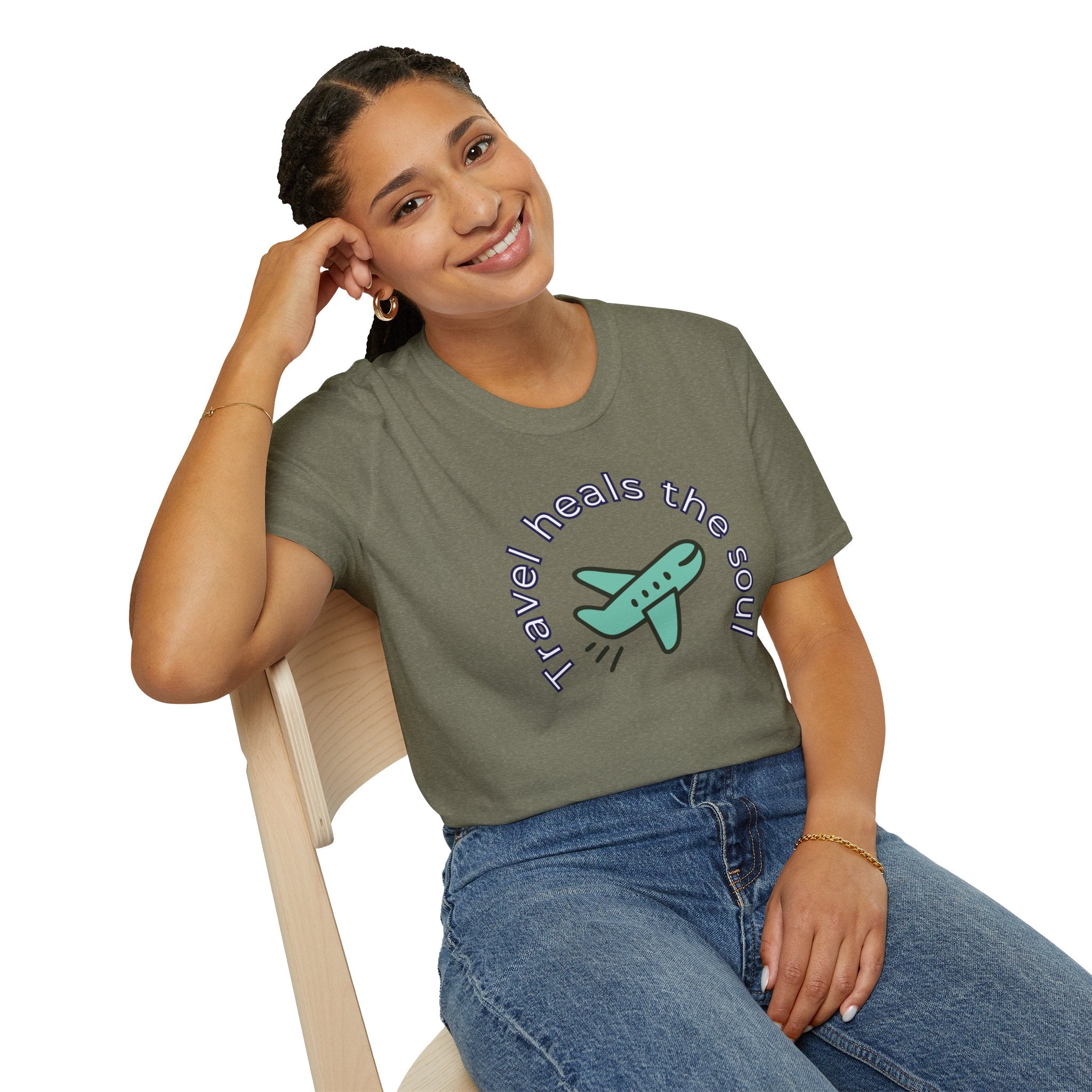 Comfty Woman's  Softstyle T-Shirt - "Travel"  "Heals The Soul"