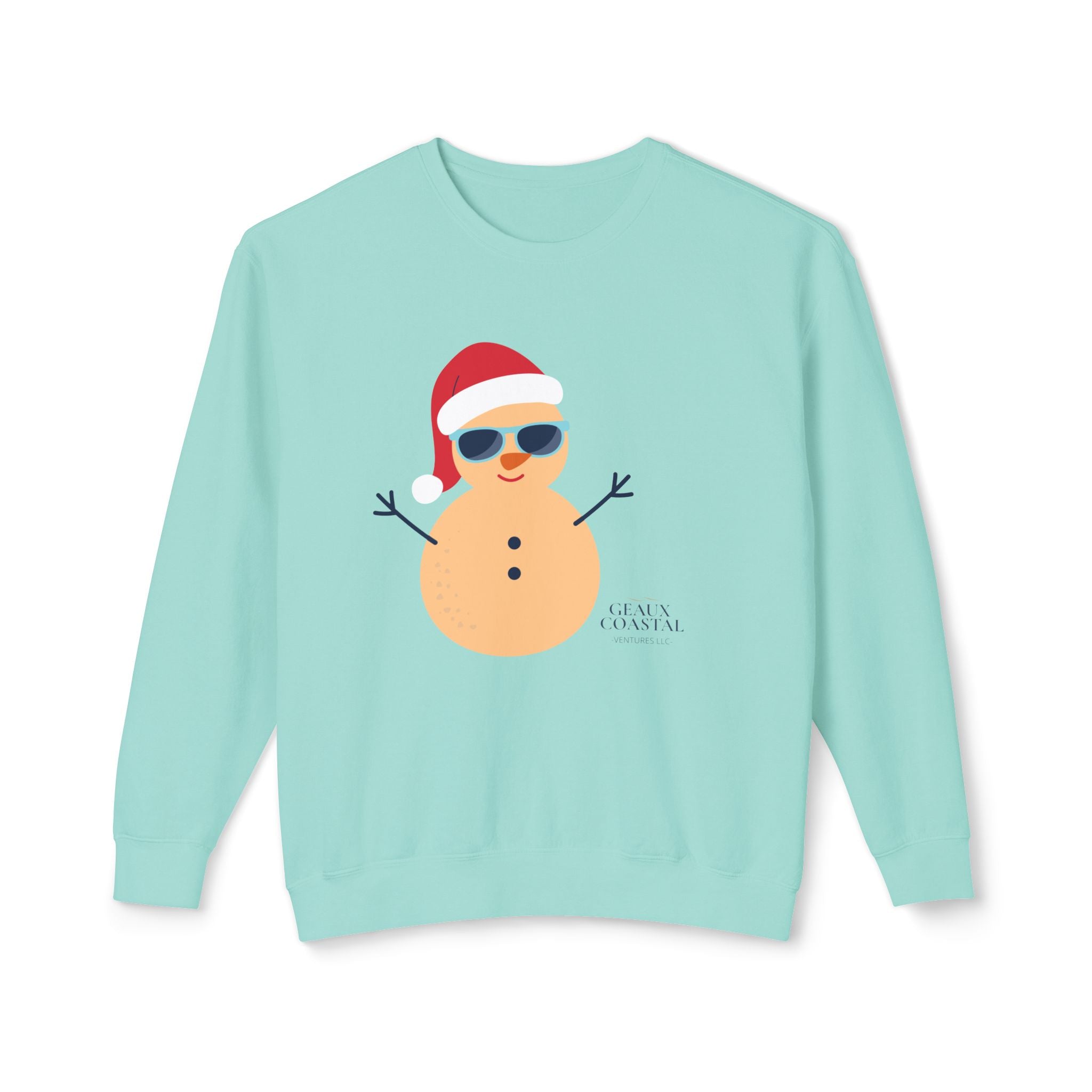 Ladies Lightweight Crewneck Sweatshirt - Snowman Christmas