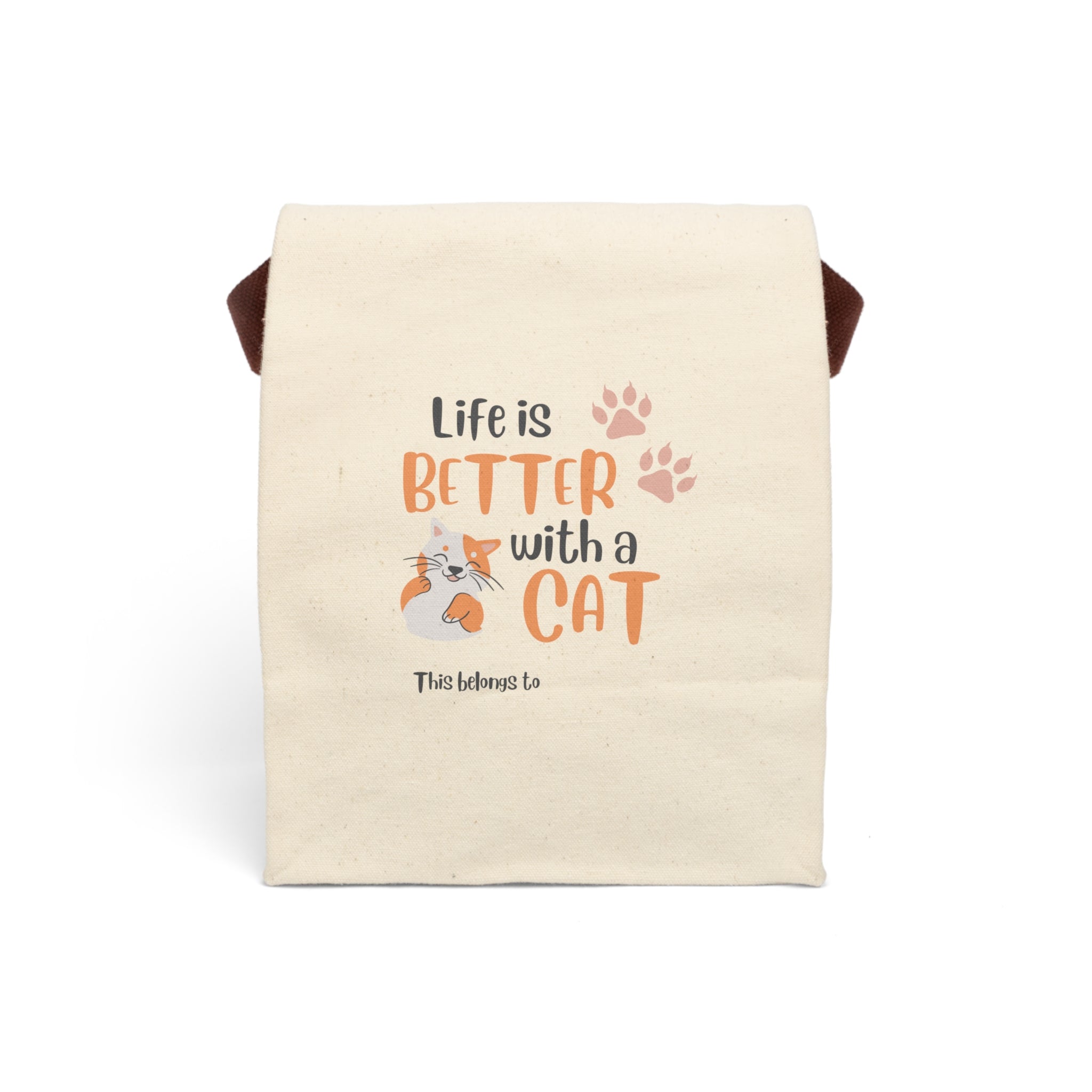 Canvas Lunch Bag With Strap - Life with a Cat