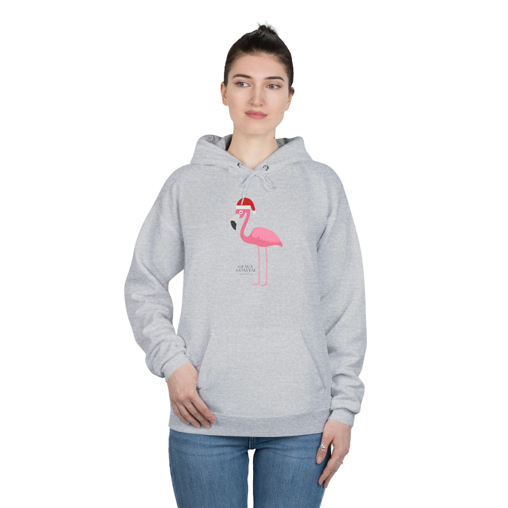Ladies Hoodie Sweatshirt - Flamingo Cute Santa Christmas - Regular Fit