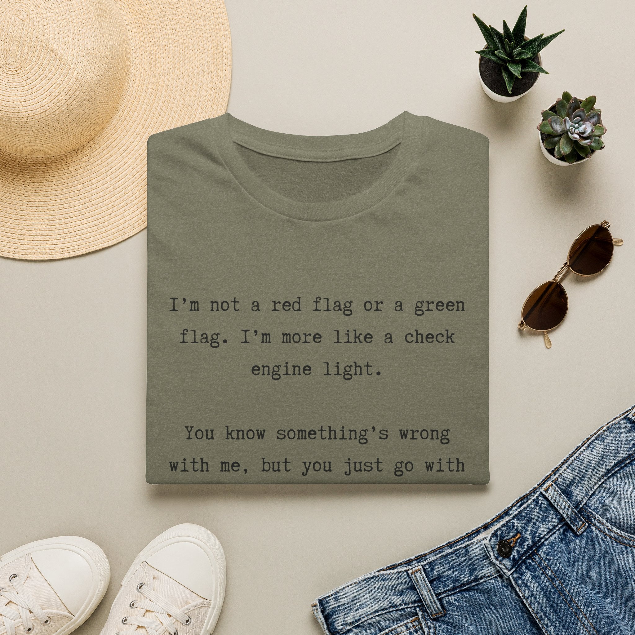 Men and Women Soft Relaxed T Shirts - Green light