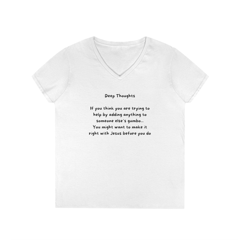 Ladies' V-Neck  Fitted Slim Tee - "Gumbo"