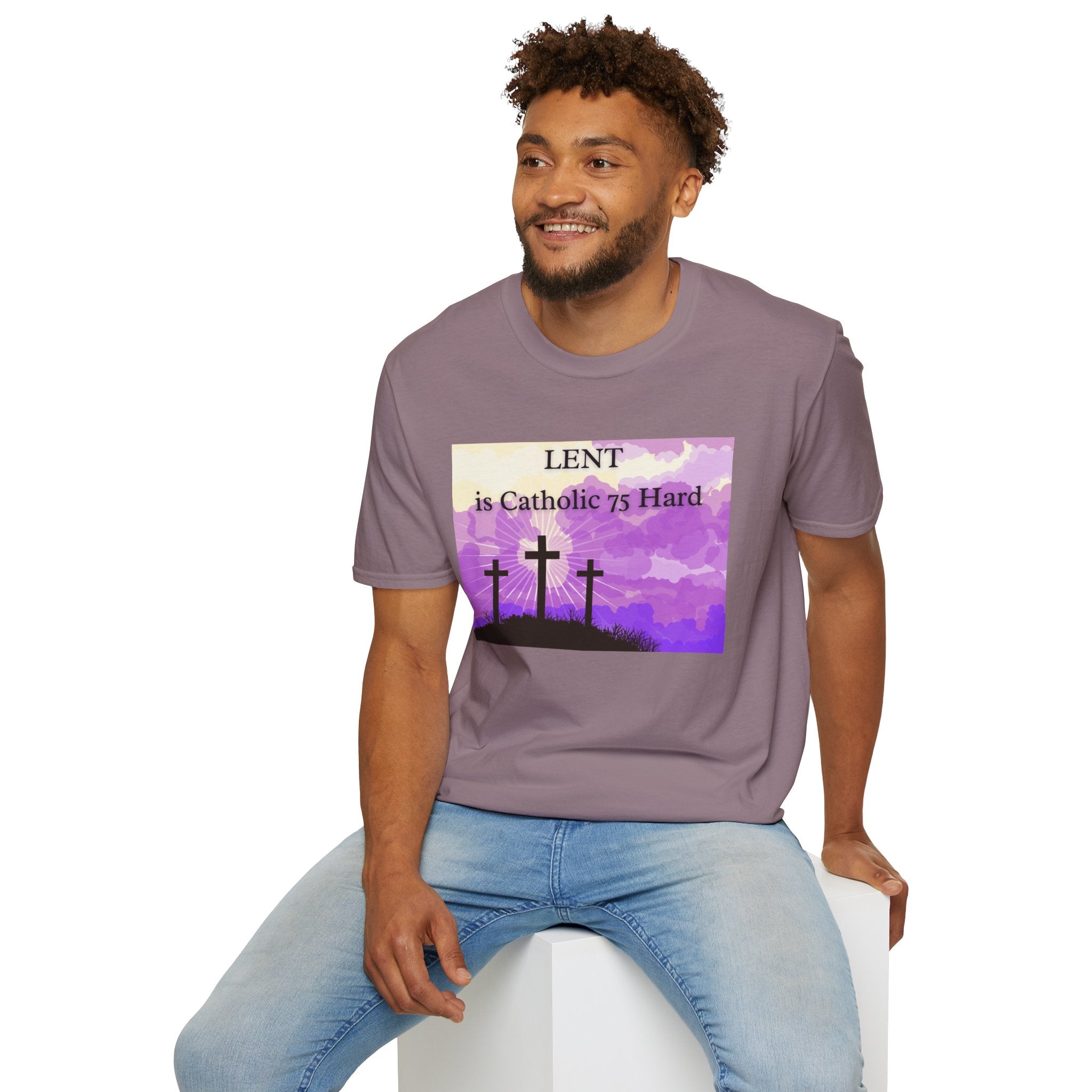 Relaxed Soft Tee Men & Women - Colorful Lent is Catholic 75 Hard