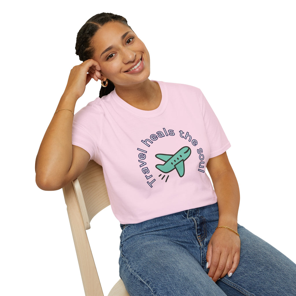 Comfty Woman's  Softstyle T-Shirt - "Travel"  "Heals The Soul"