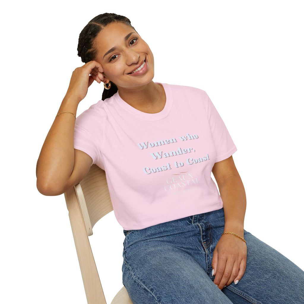 Women Soft Relaxed Tee - Women who wander coast to coast