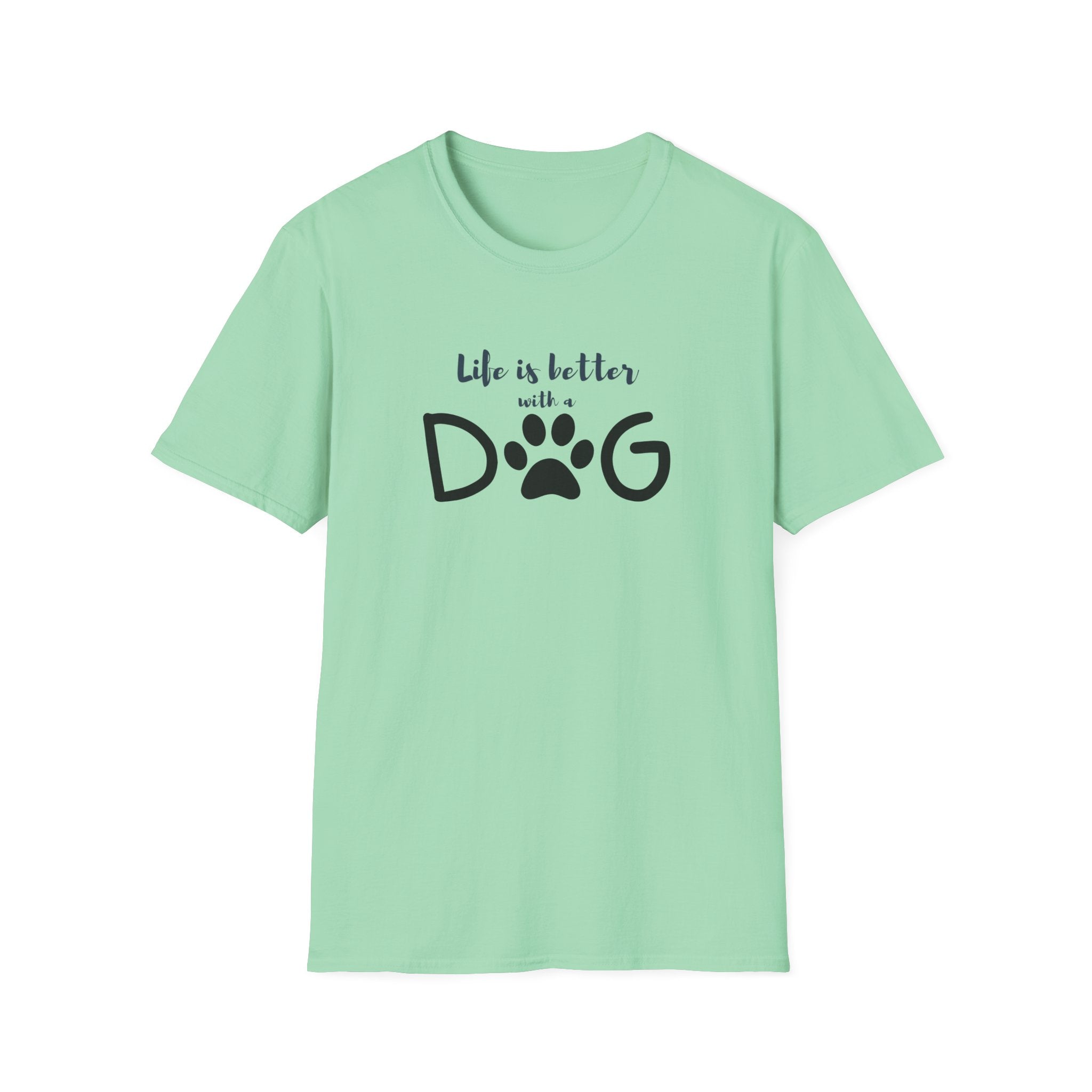 Ladies soft relaxed Tee- Life is better with a dog