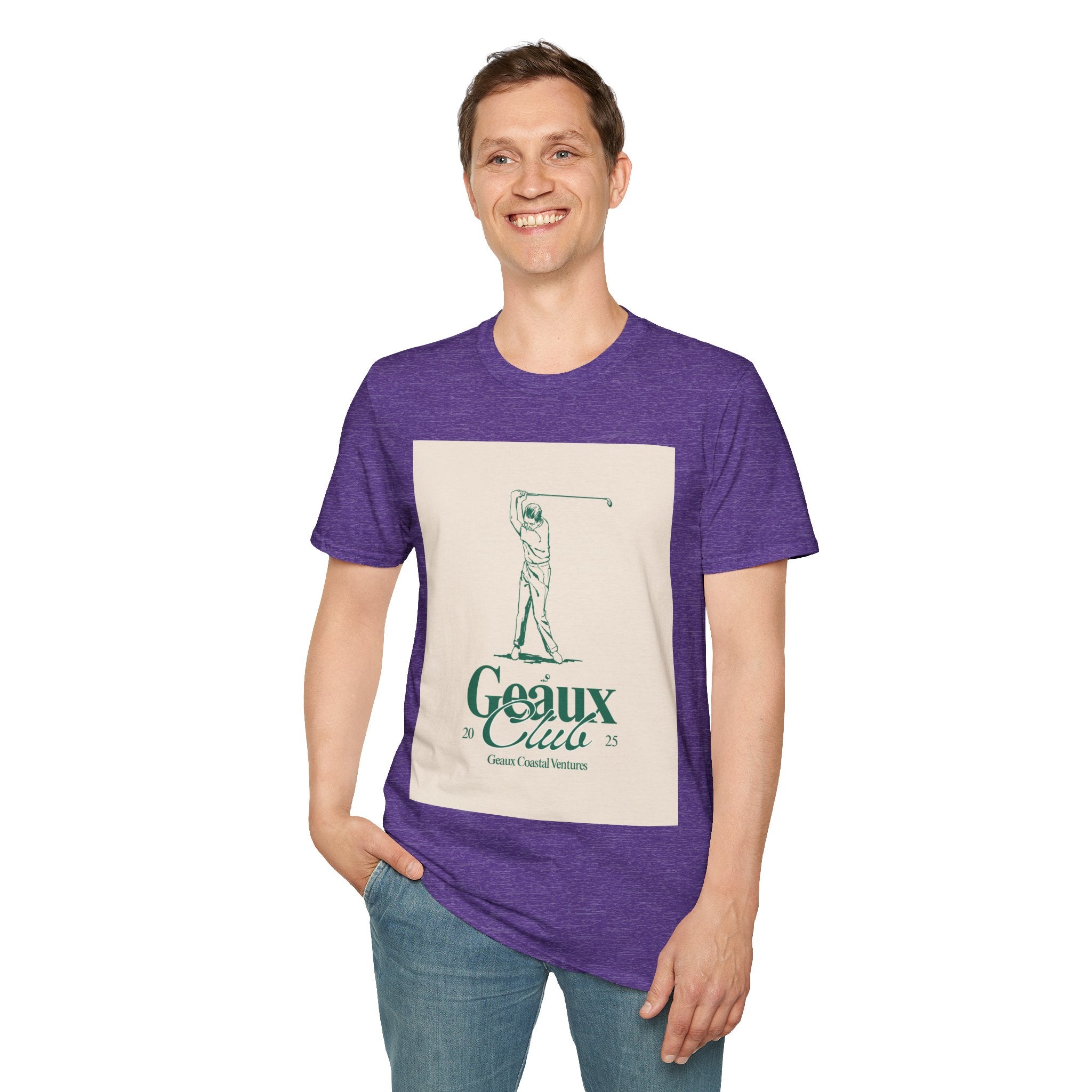 Soft Tee - Men & Women "Geaux" "Golf" Beige