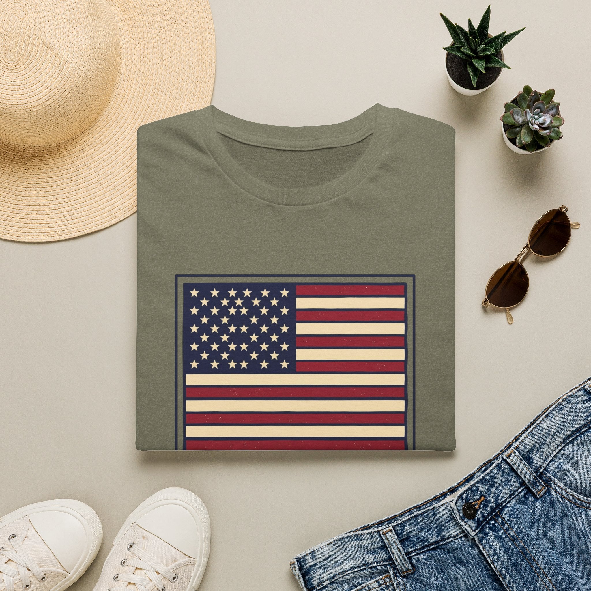 Men and Women - Regular Fit - American Flag and George Washington