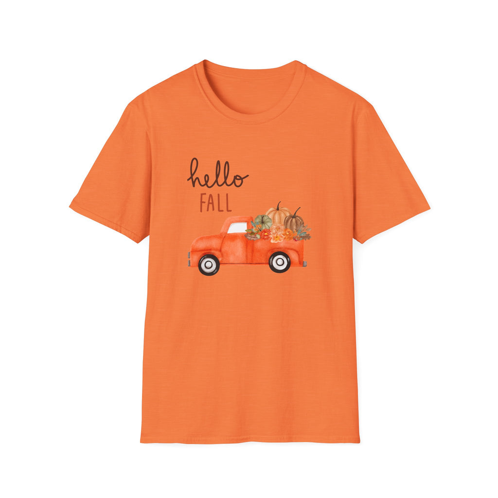 Woman Soft Relaxed Tee -  Hello Fall - Cute - Truck