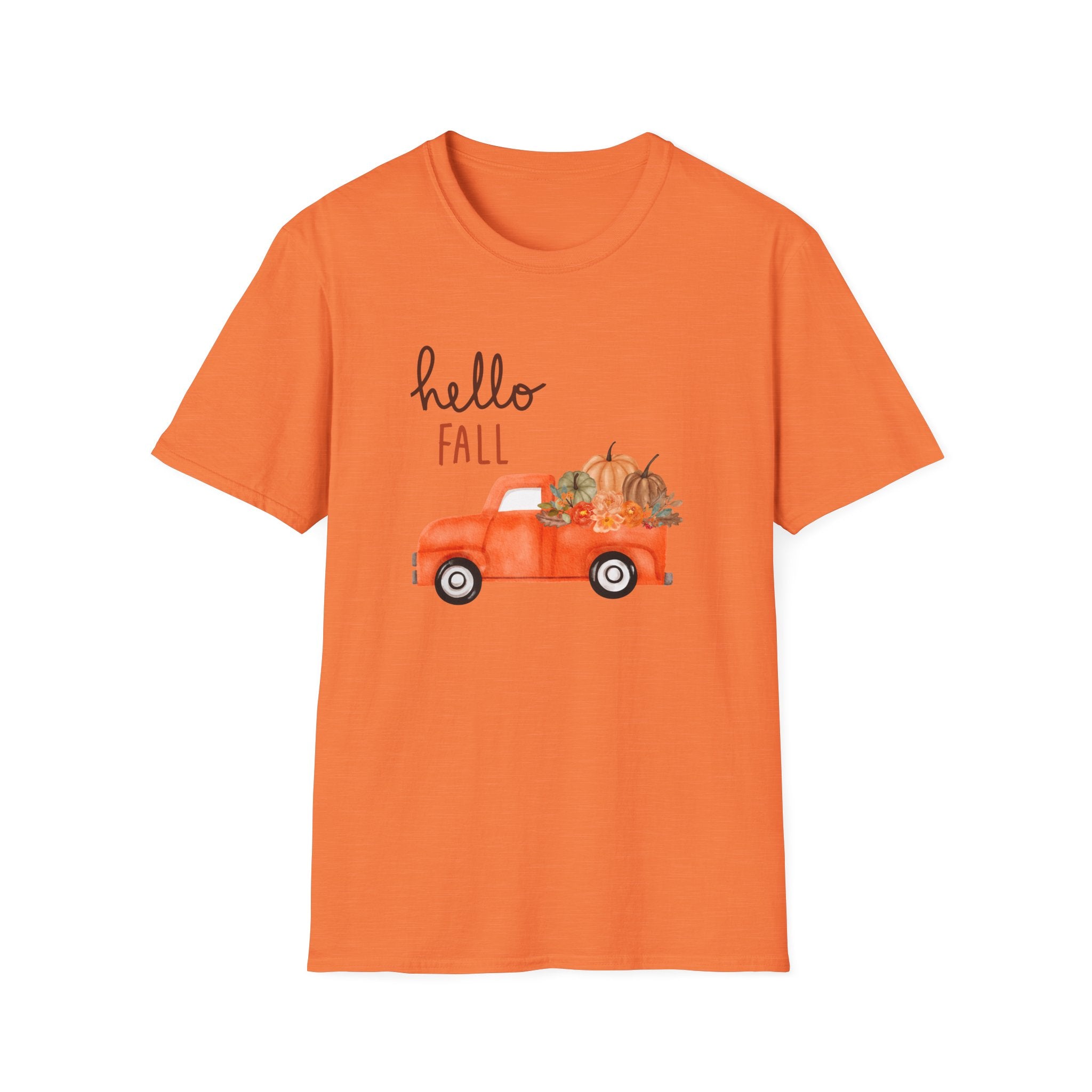 Woman Soft Relaxed Tee -  Hello Fall - Cute - Truck