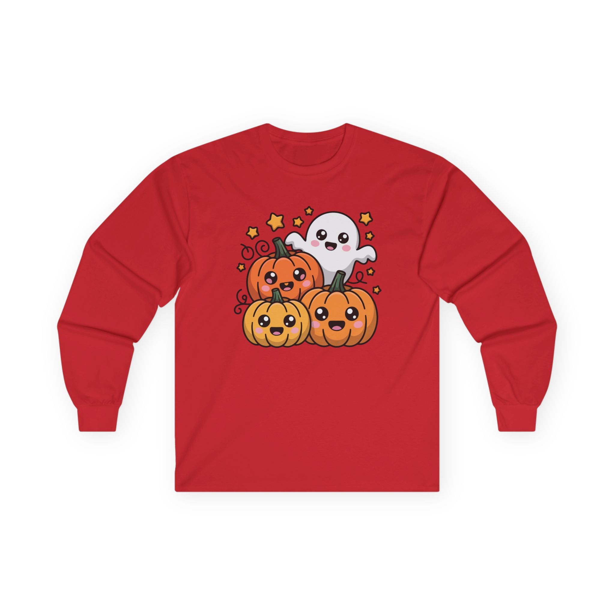 Womens Soft Relaxed Long Sleeve - Halloween Cute  - Pumpkins