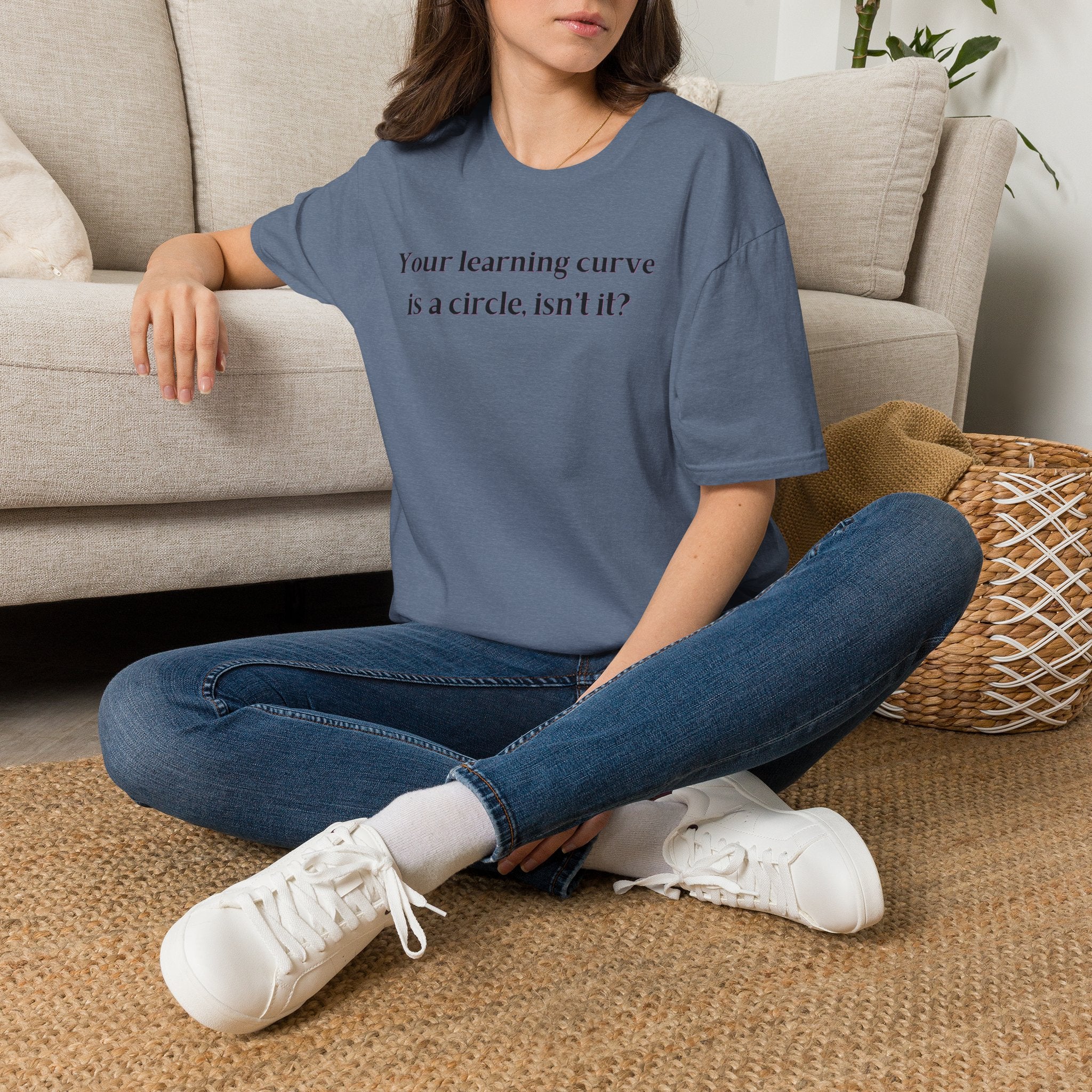 Men and Women  Softstyle T-Shirt  Relaxed - Your Learning curve is a circle