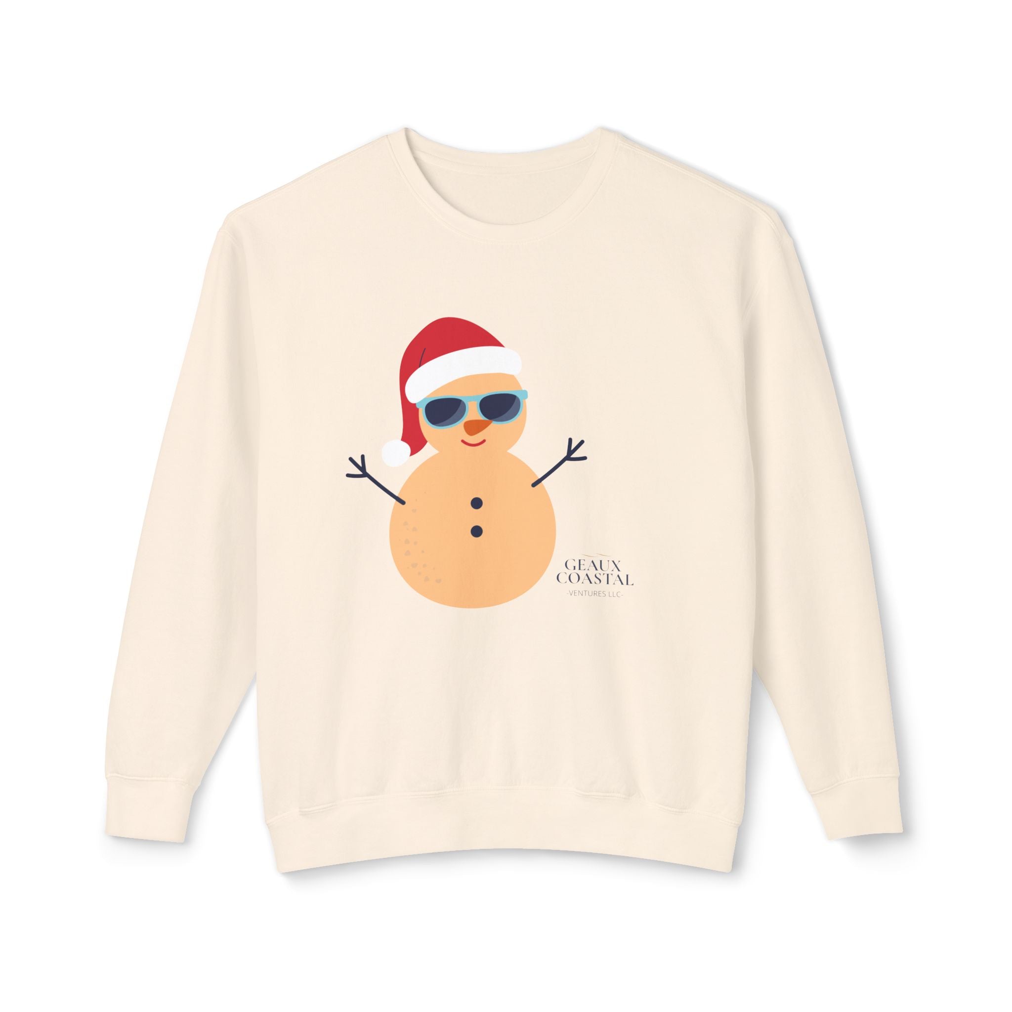 Ladies Lightweight Crewneck Sweatshirt - Snowman Christmas
