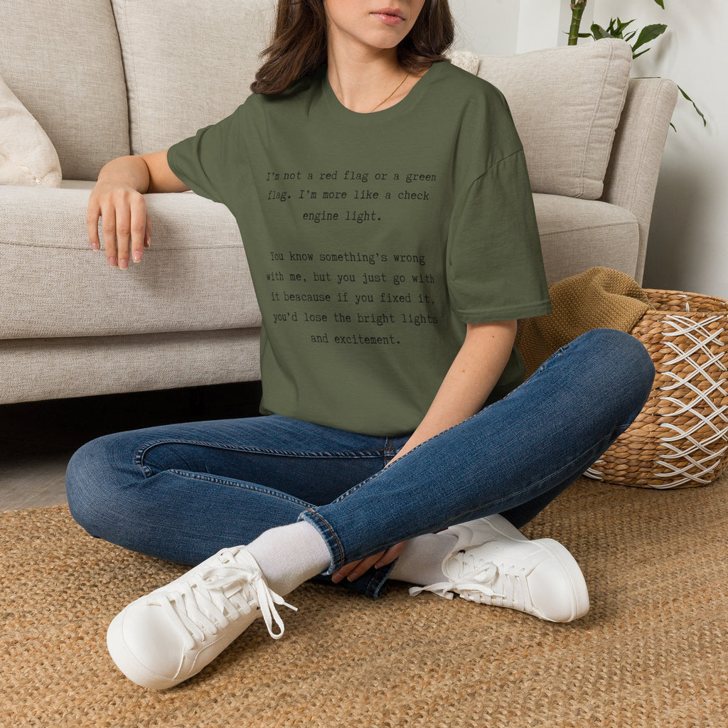 Men and Women Soft Relaxed T Shirts - Green light