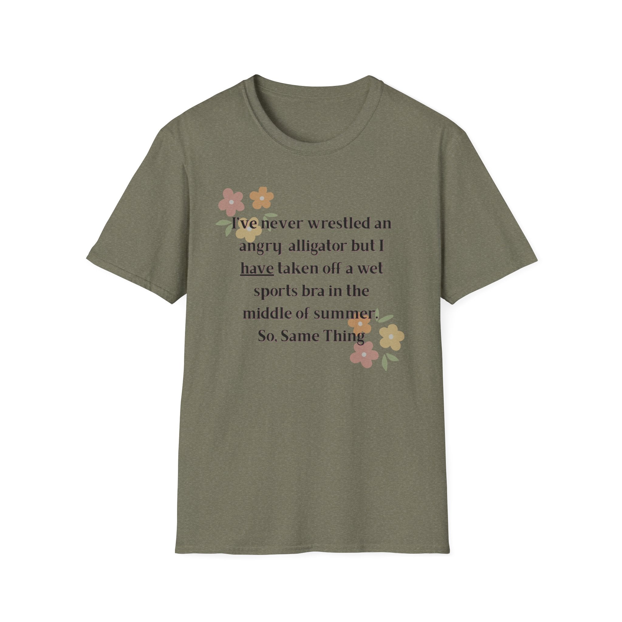 Ladies Soft Relaxed Soft T Shirt - Wrestle a alligator vs a wet bra