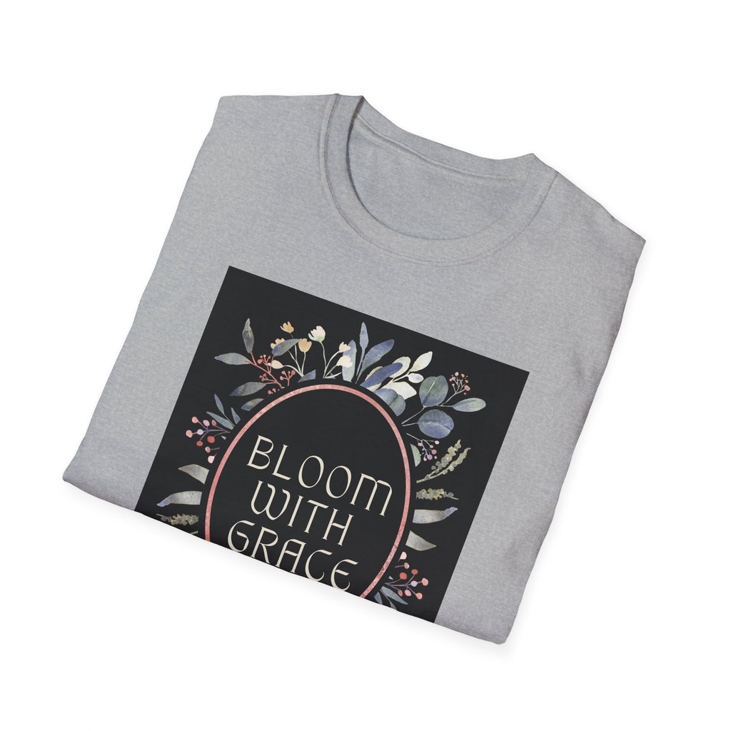 Women's Relaxed Tee - Bloom with Grace Back flowers